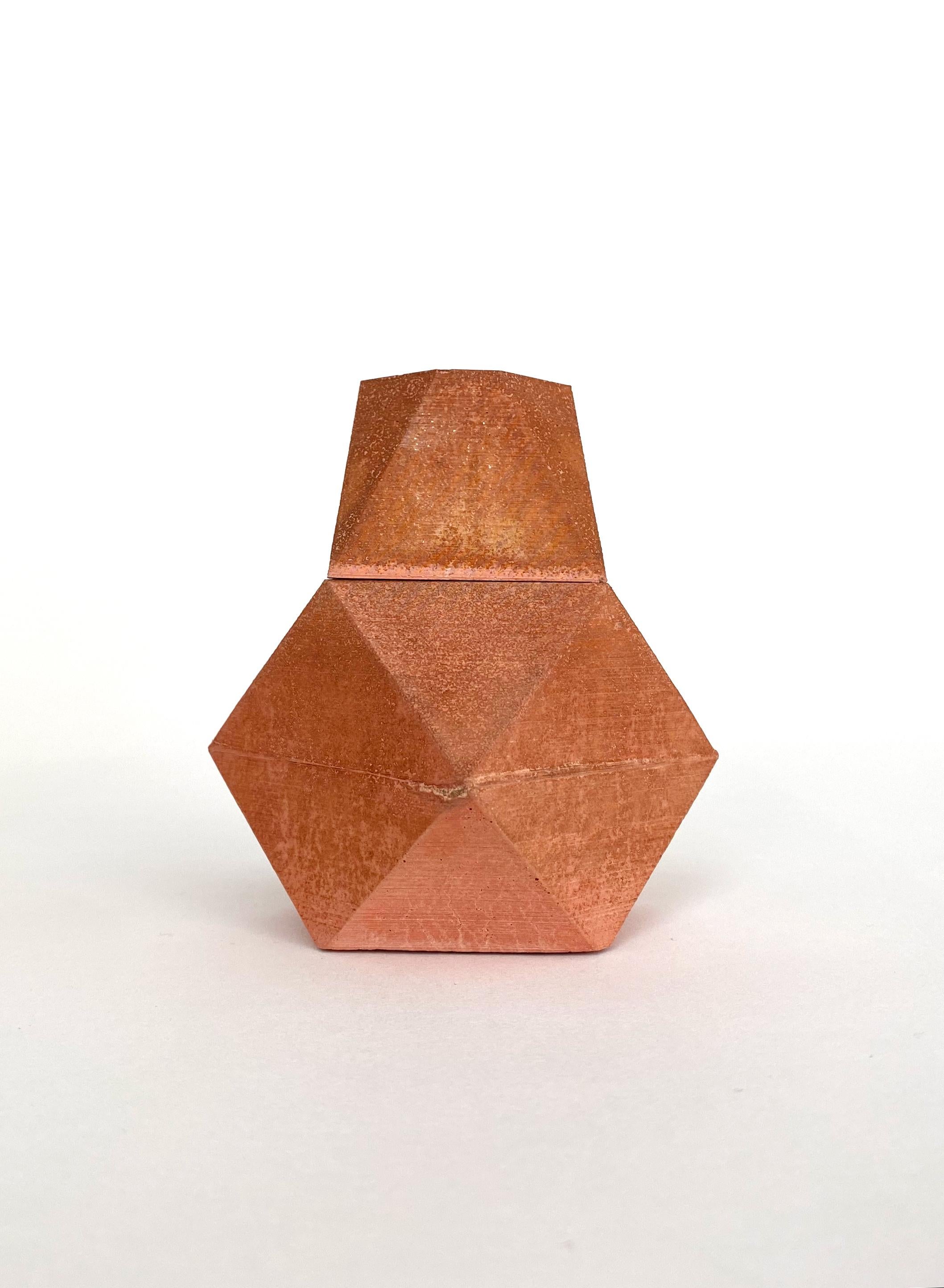 Nomad Jar Lindsey by Gilles & Cecilie
Unique
Dimensions: H 9 x W 6.5 cm
Material: terracotta with iron

Gilles and Cecilie Studio created the Nomad Jar Family to explore drawing in three dimensions. The series of objects that can stand alone or