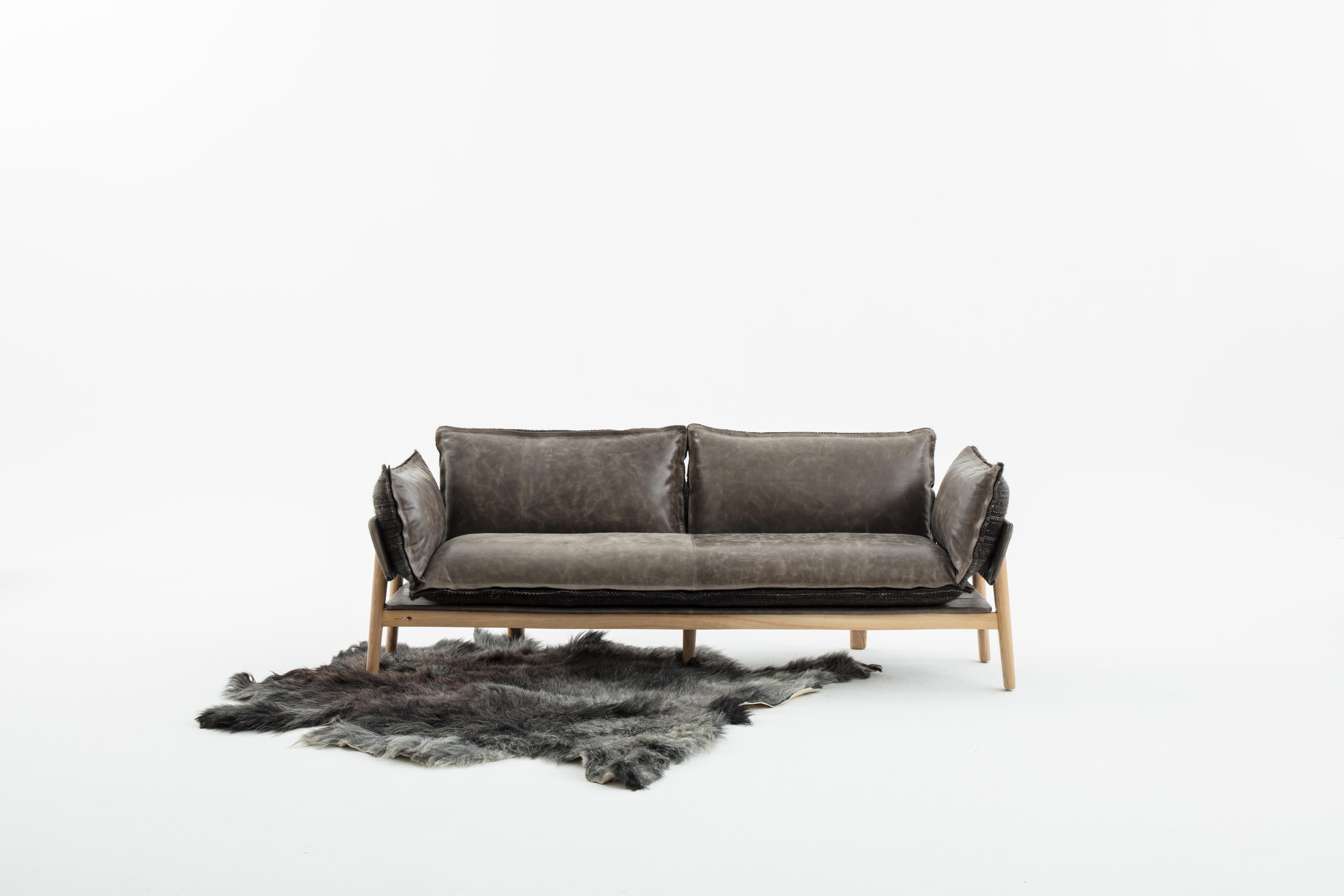 Contemporary Nomad Skin Sofa in Yak Leather - Matsu Nomadic Collection by Joeri Reynaert For Sale
