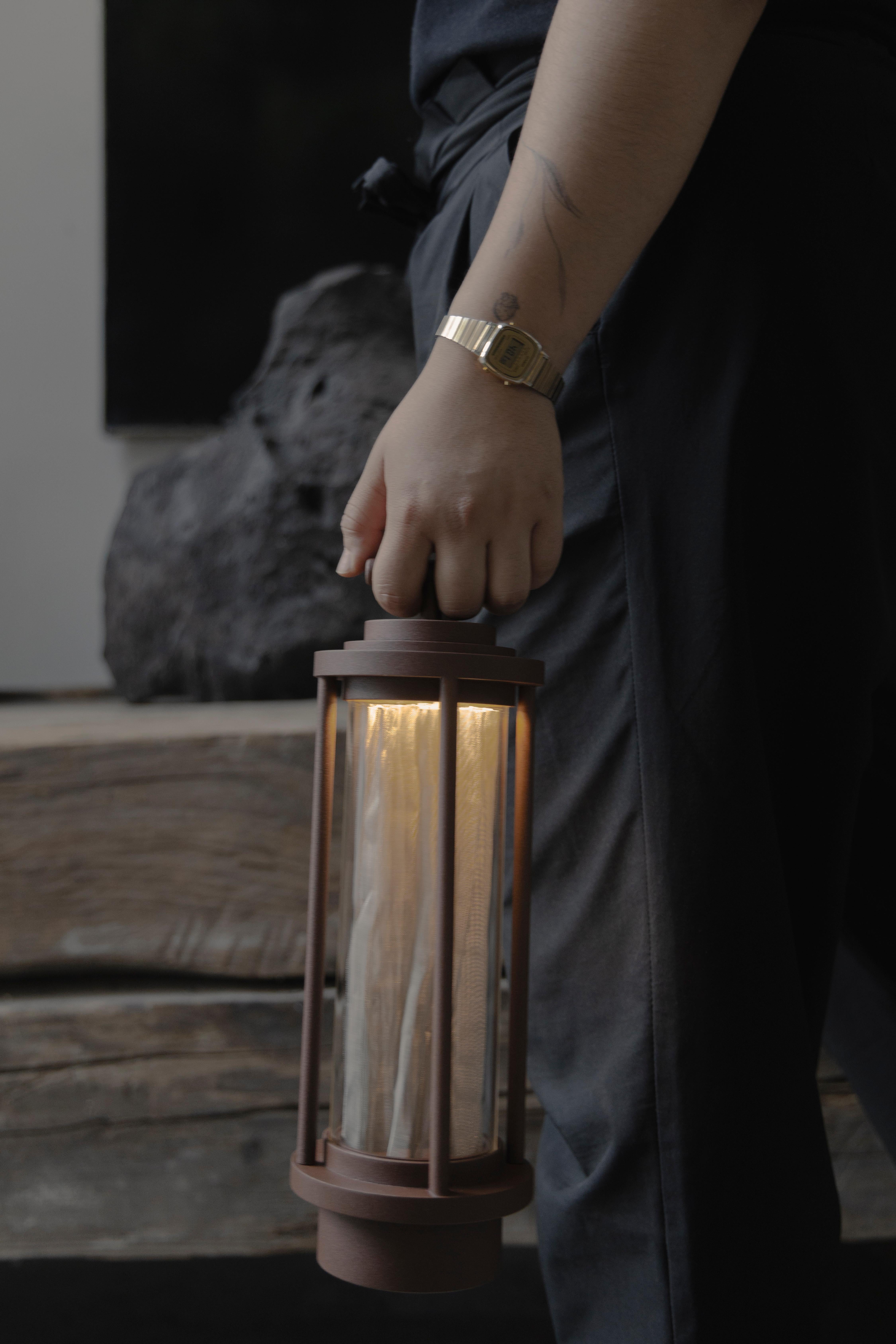 Other Nòmada Portable & Rechargeable Table Light with Steel Mesh by Nuumbra For Sale