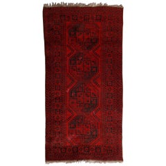 Vintage Nomadic Bokhara Turkmen Oriental Rug, 20th Century