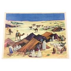 Antique Nomadic Camp School Poster by Rossignol, France