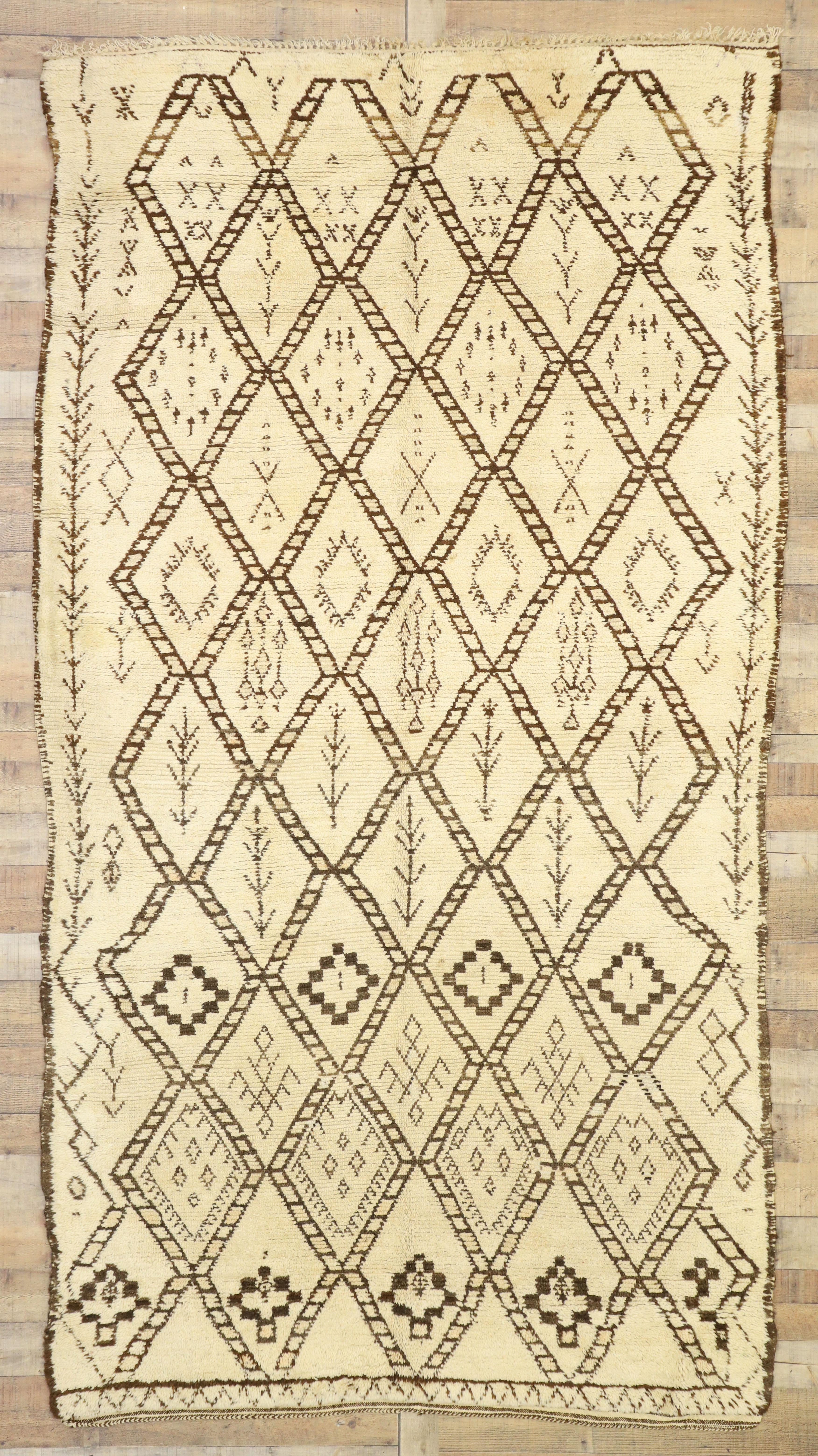 Wool Beni Ourain Moroccan Rug with Tribal Style, Beni Ourain Rug