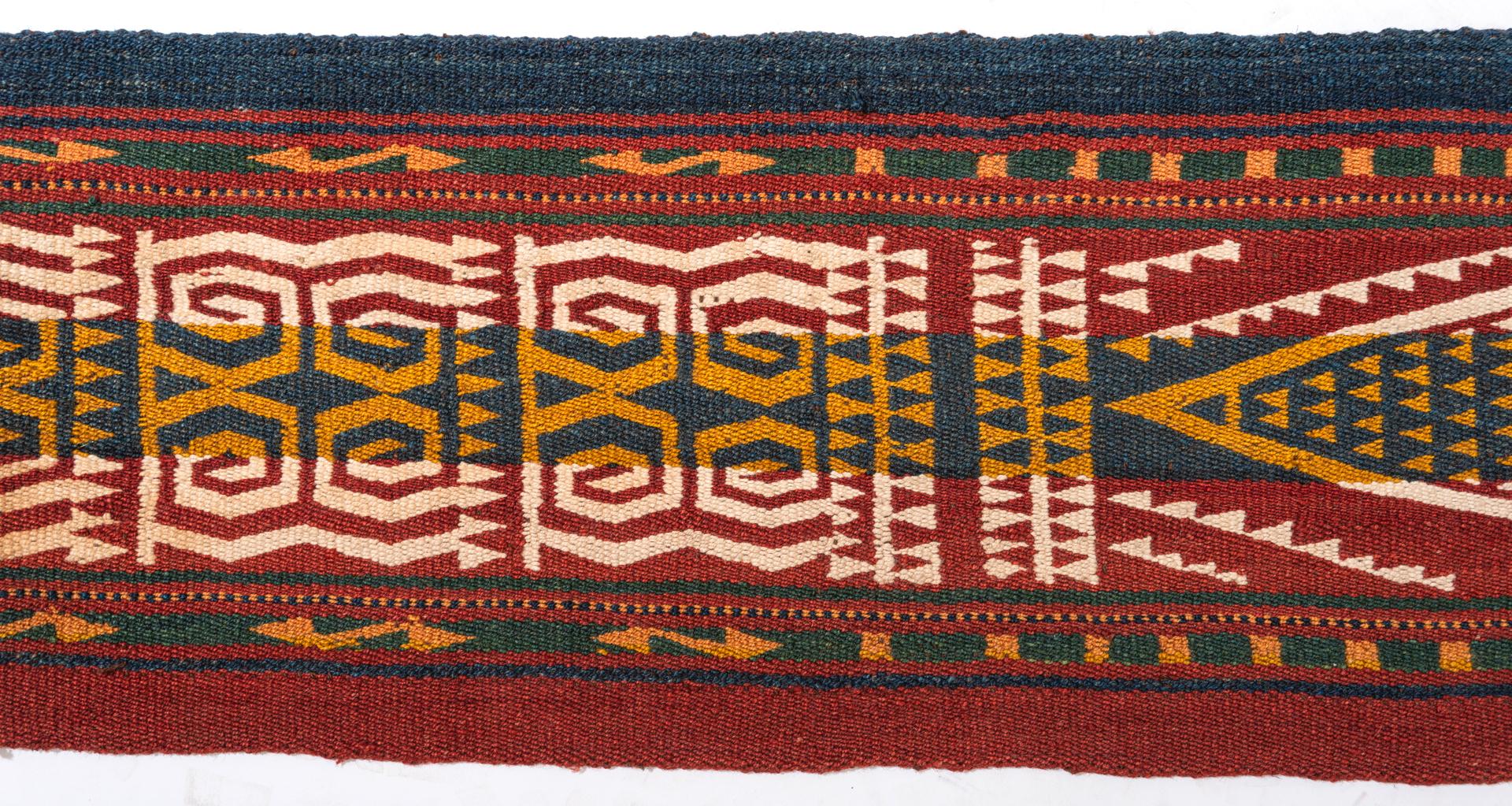 20th Century Nomadic Old Afghan Carpet Strips For Sale