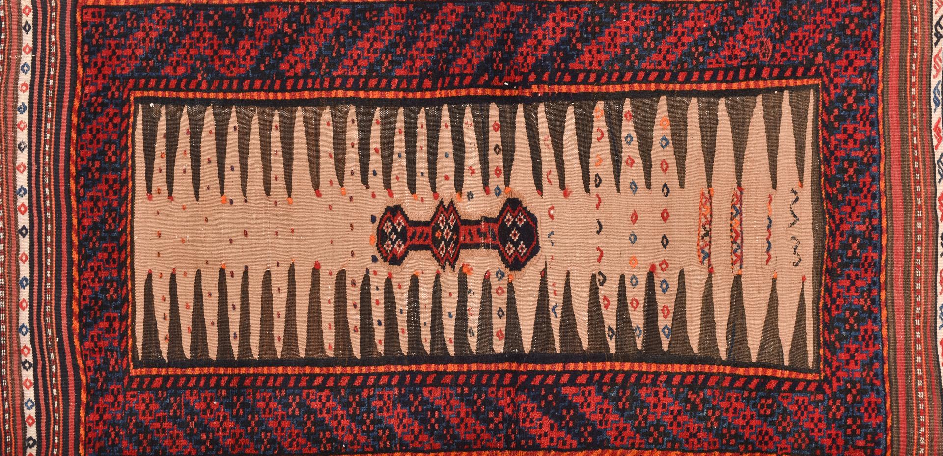 Central Asian Nomadic Oriental Tablecloth Carpet For Sale