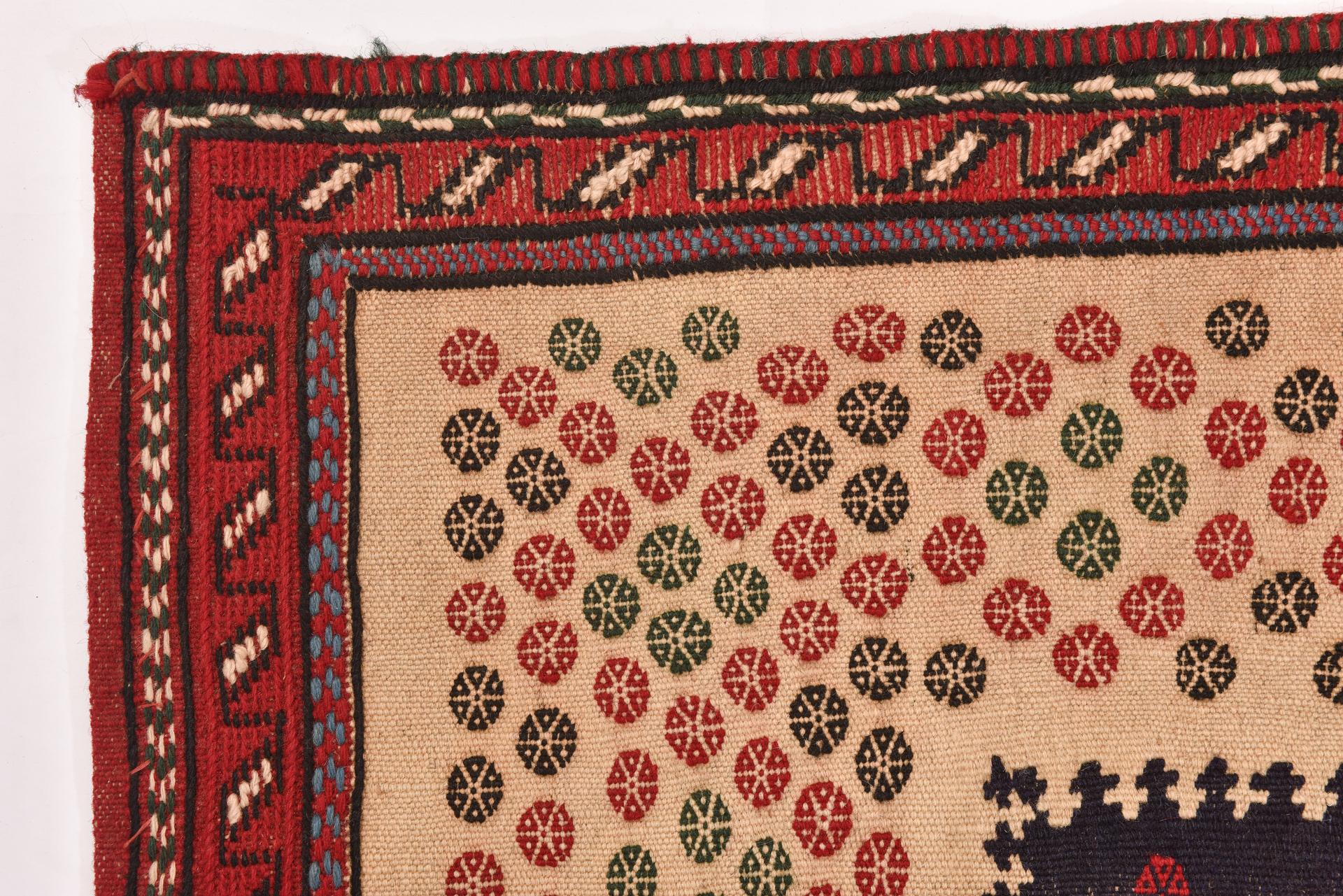 20th Century Nomadic Oriental Tablecloth-Kilim from my Private Collection For Sale