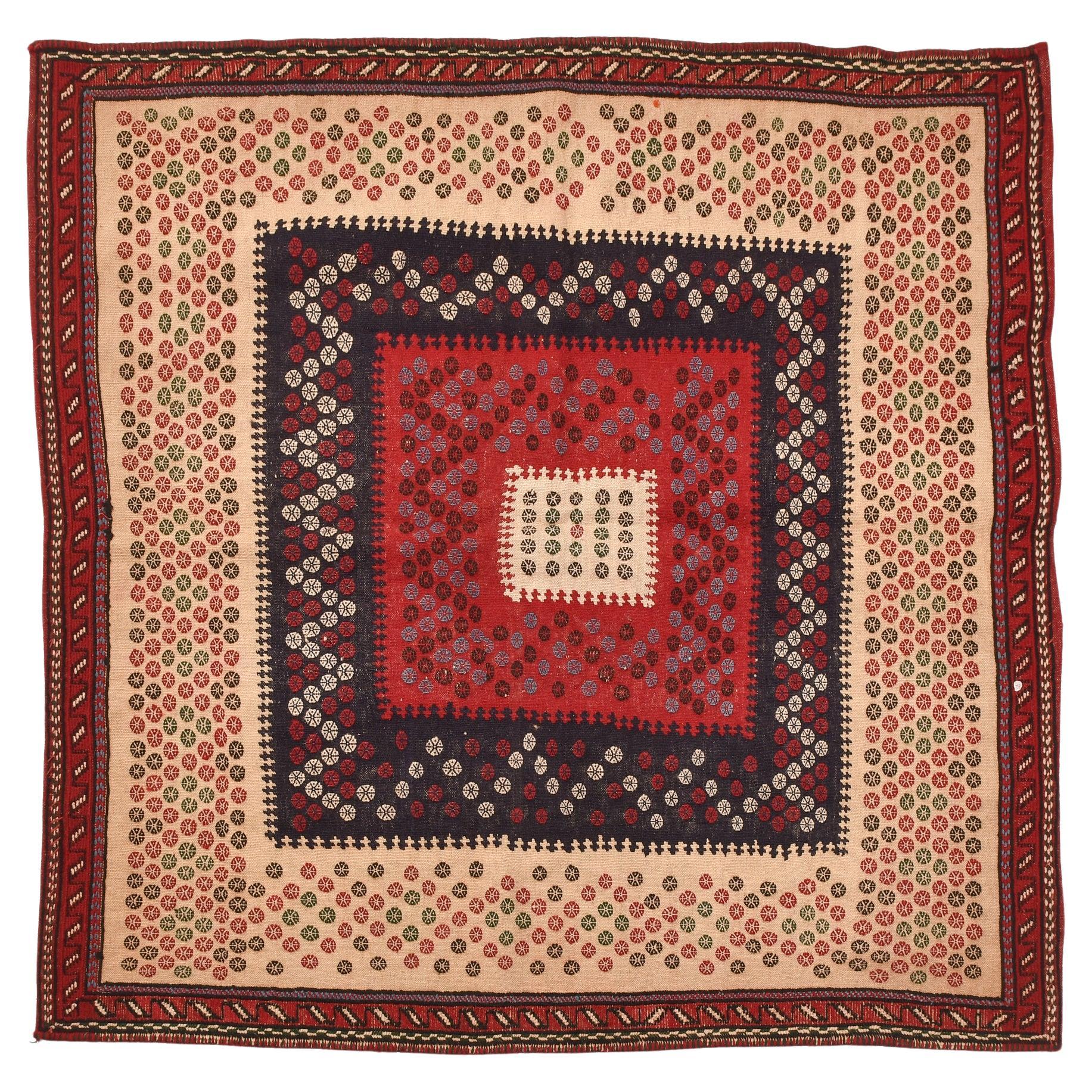 Nomadic Oriental Tablecloth-Kilim from my Private Collection For Sale