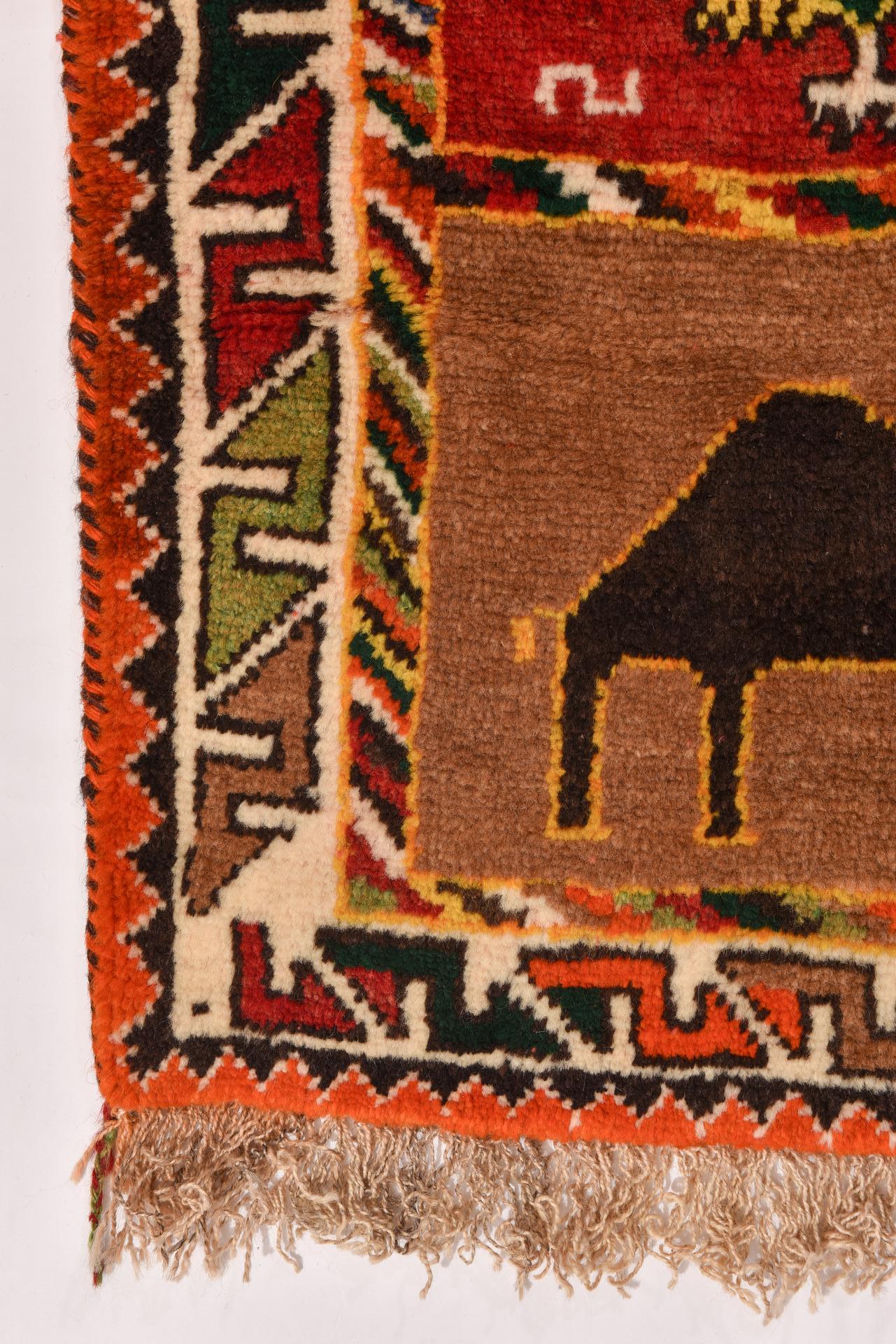 Nomadic Rug with Camels and Roosters from My Private Collection For Sale 3