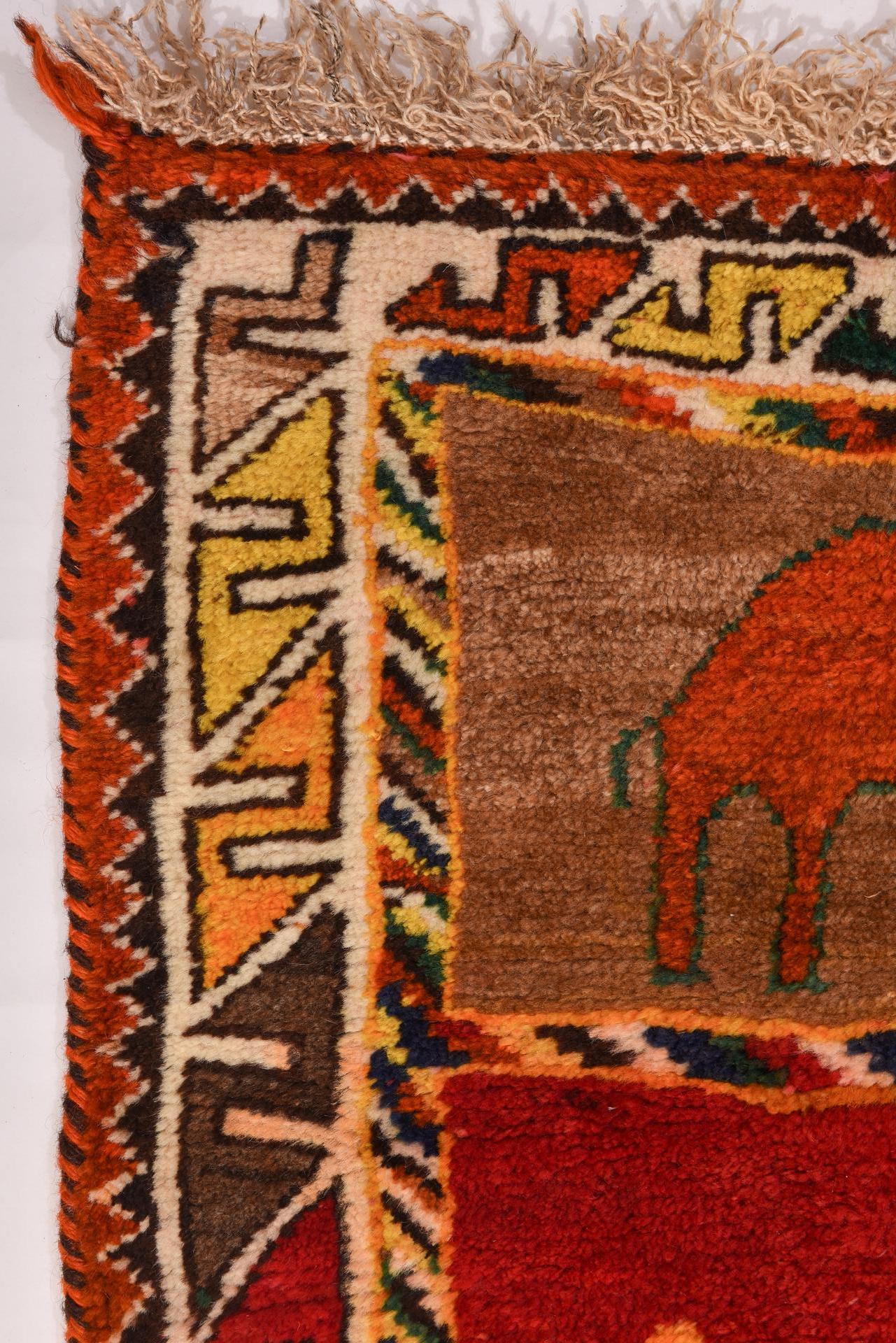 Nomadic Rug with Camels and Roosters from My Private Collection For Sale 4
