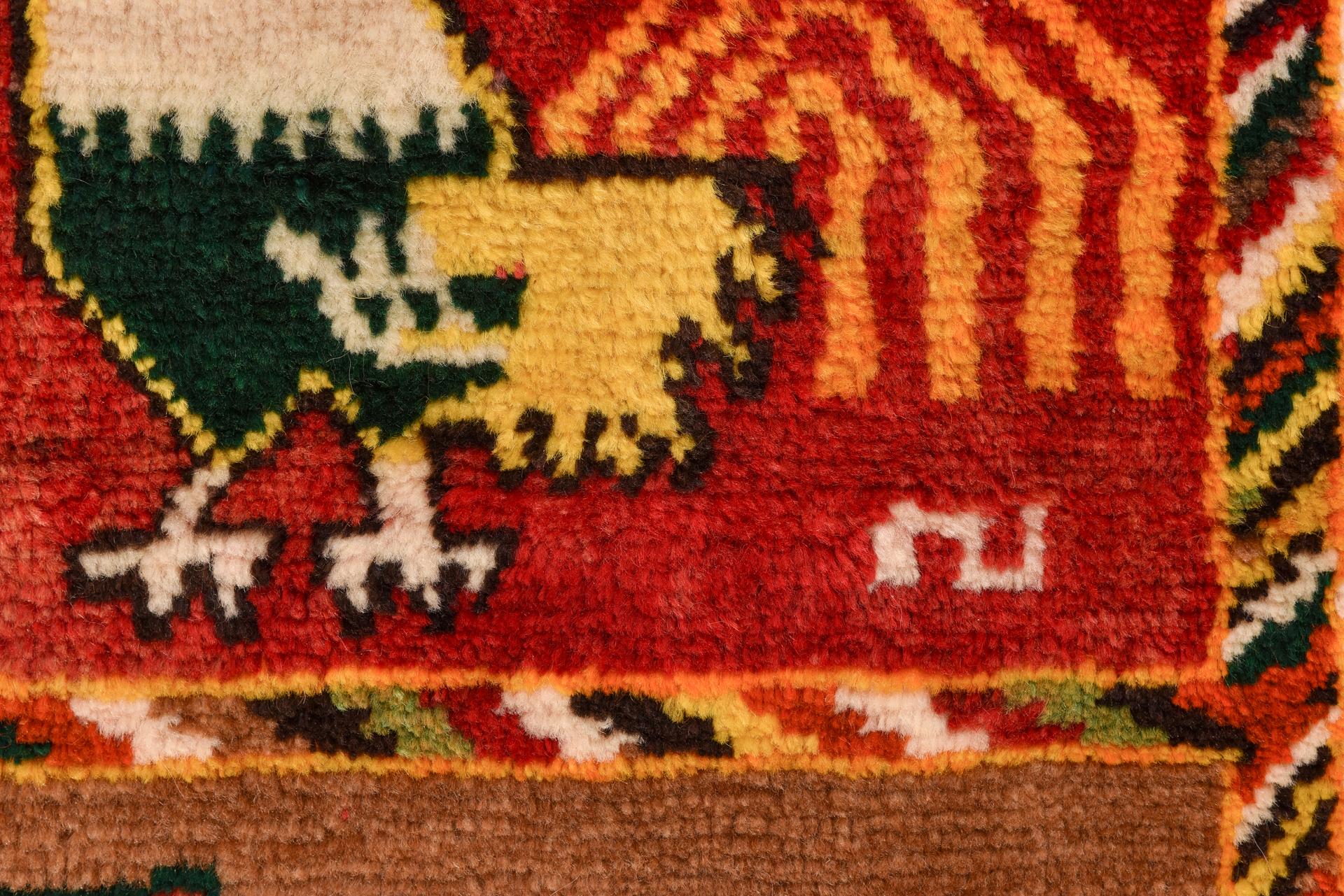 Wool Nomadic Rug with Camels and Roosters from My Private Collection For Sale