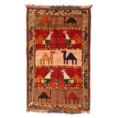 Nomadic Rug with Camels and Roosters