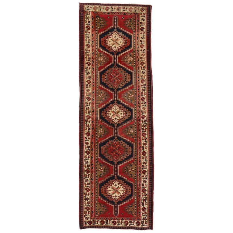 Tapis Persan Sarough Couloir – 228x74 Cm, Neuf, Noué Main, Laine Et Coton