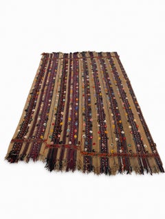 Nomadic Wedding Ceremony Rug Colorful with Luck Flowers, 118.11 x 74.8 in