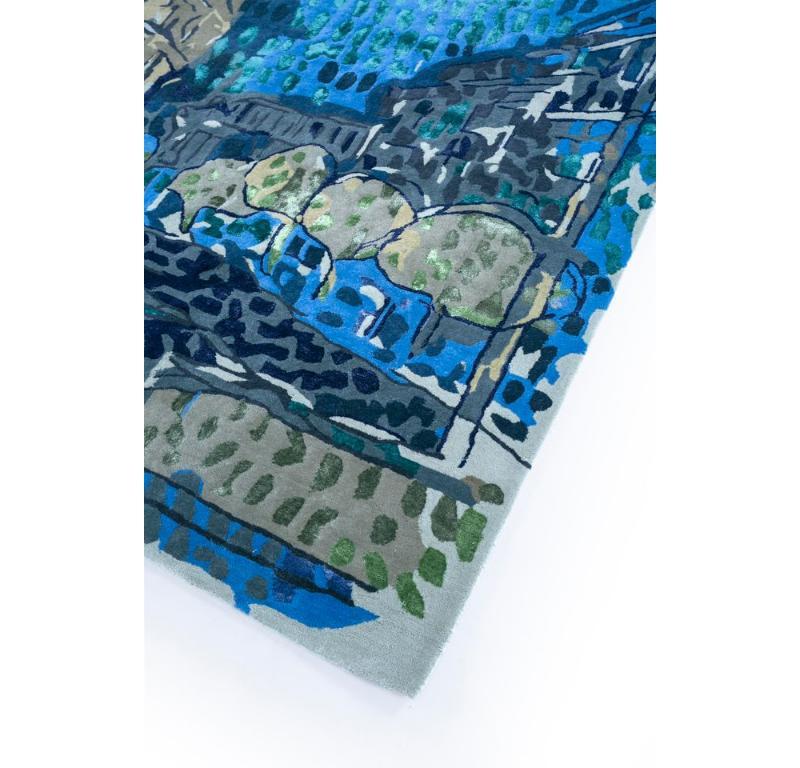 This hand-tufted rug by takes you on a visual journey through verdant fields, babbling brooks, and quaint villages, bringing a slice of that peaceful life into your own home. The modern carpet, available in an array of sizes - 274X365 cm, 244X304