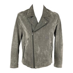 NOMINEE Size L Grey Suede Biker Jacket