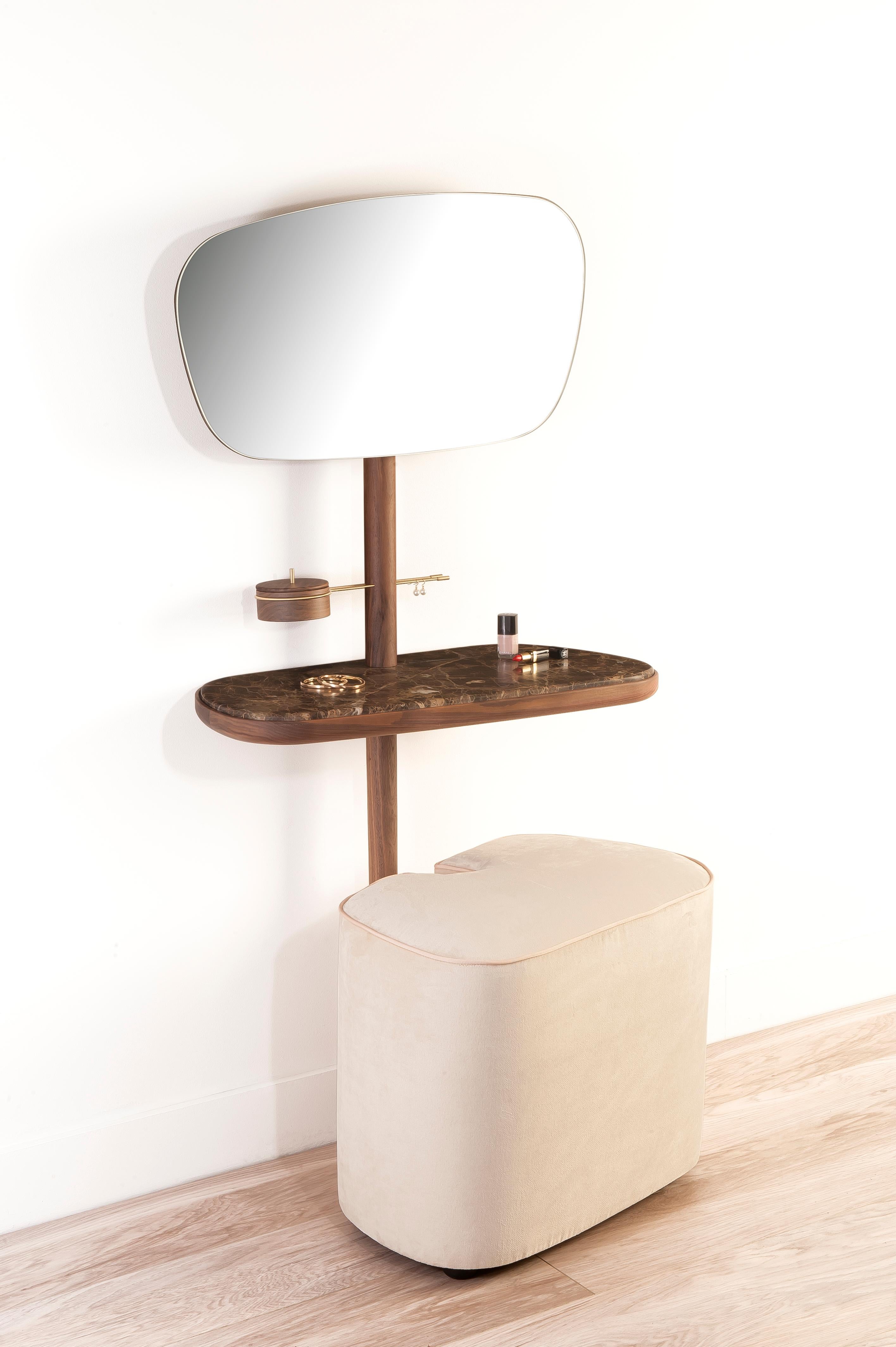 Nomon Vanity Table with Marble Top & Pouf by Andres Martinez  For Sale 3