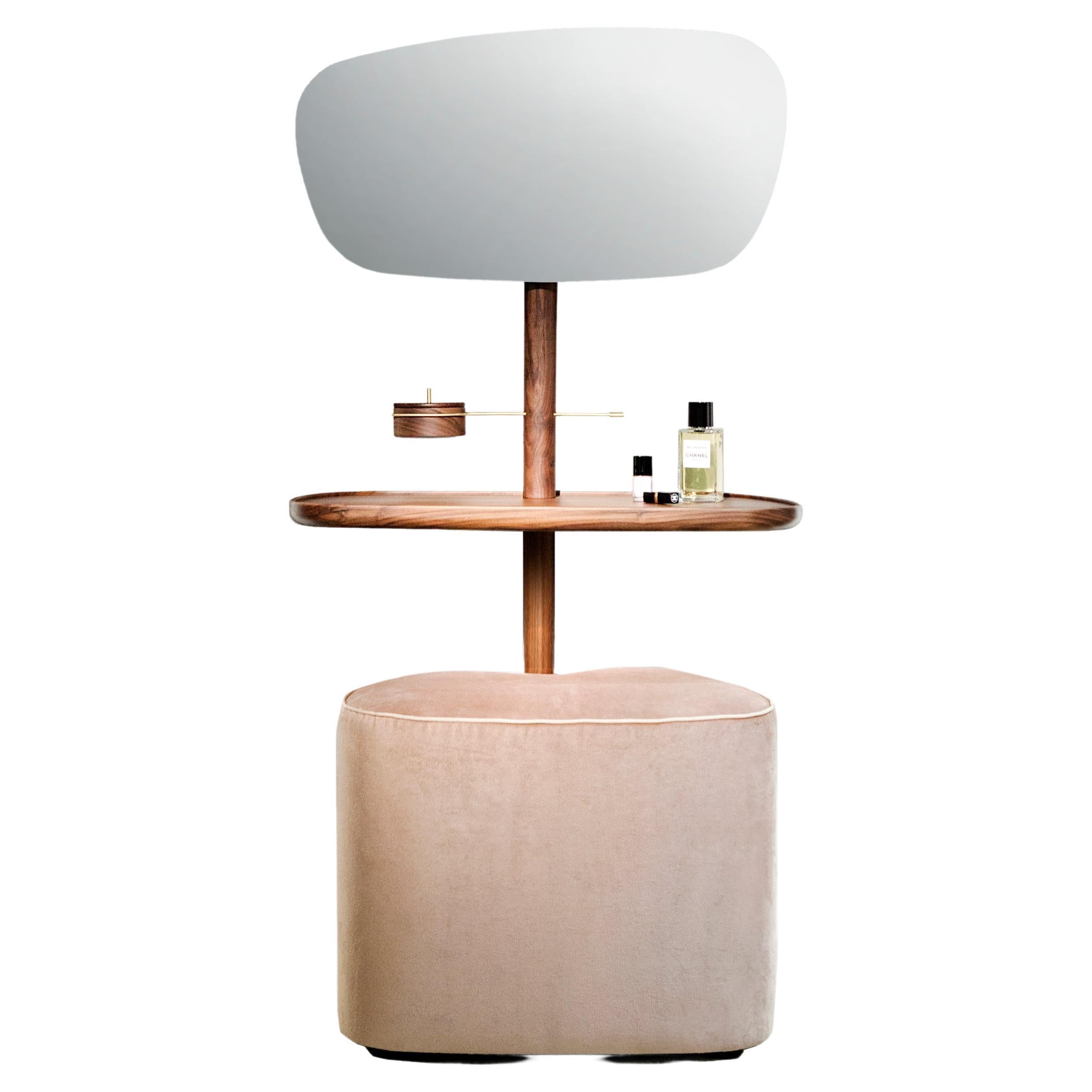 Table de toilette Nomon avec plateau et pouf en marbre par Andres Martinez 