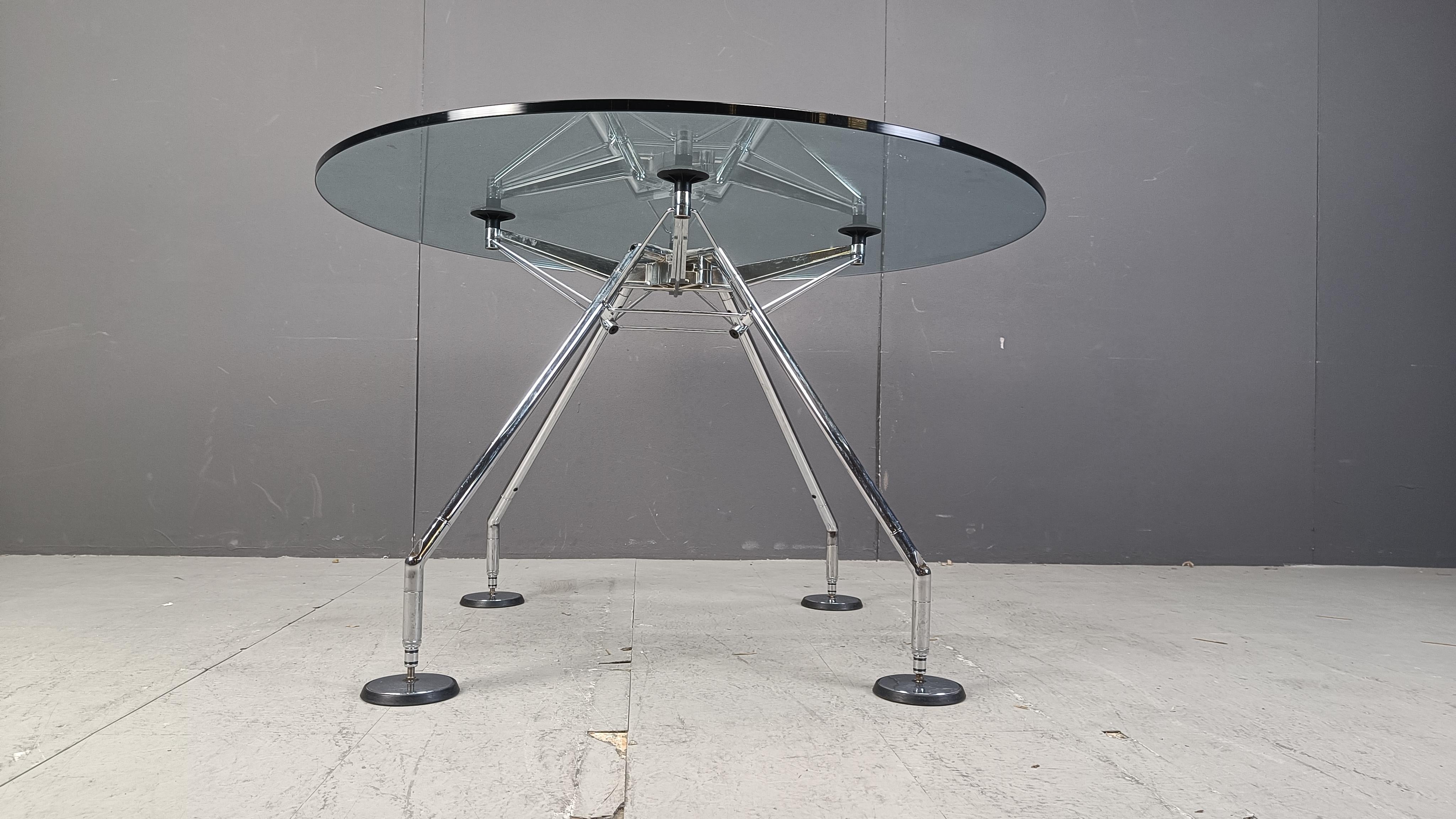 Glass Nomos Dining Table by Norman Foster for Tecno, 1990s