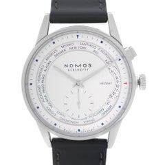 Nomos Glashuette Zürich World Time Stainless Steel White Dial Men Watch 805