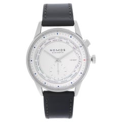 Nomos Glashuette Zürich World Time Stainless Steel White Dial Men Watch 805