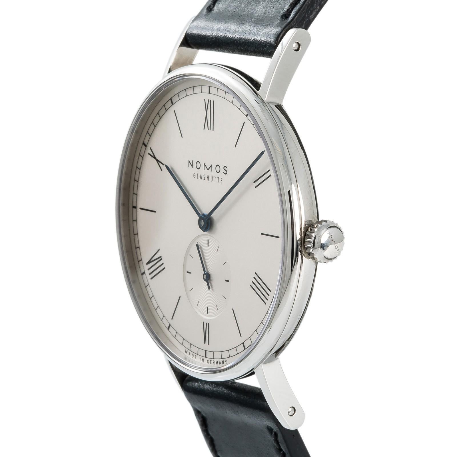 Nomos Glashutte Ludwig 234, White Dial Certified Authentic In Excellent Condition In Miami, FL
