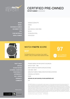 Nomos Glashutte Orion 326, Black Dial, Certified and Warranty