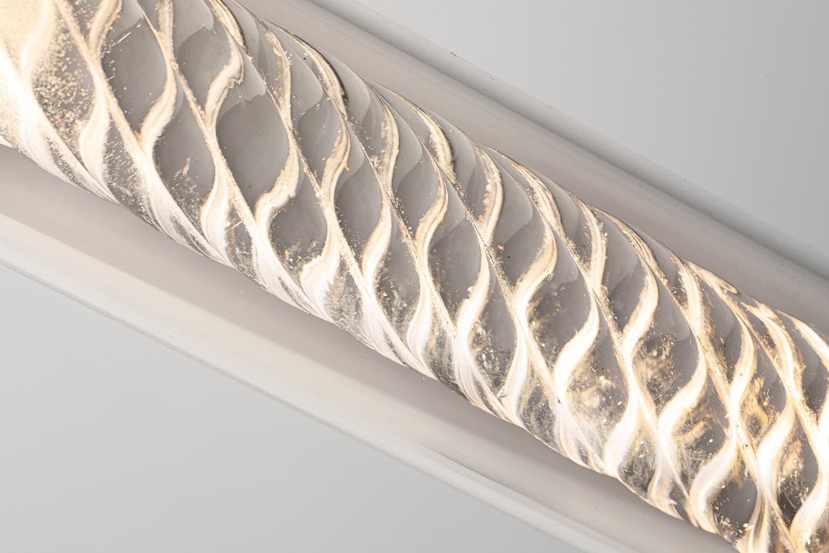 Table/floor lamp Nomos - travertine marble, leather, glass In New Condition For Sale In Venezia, IT