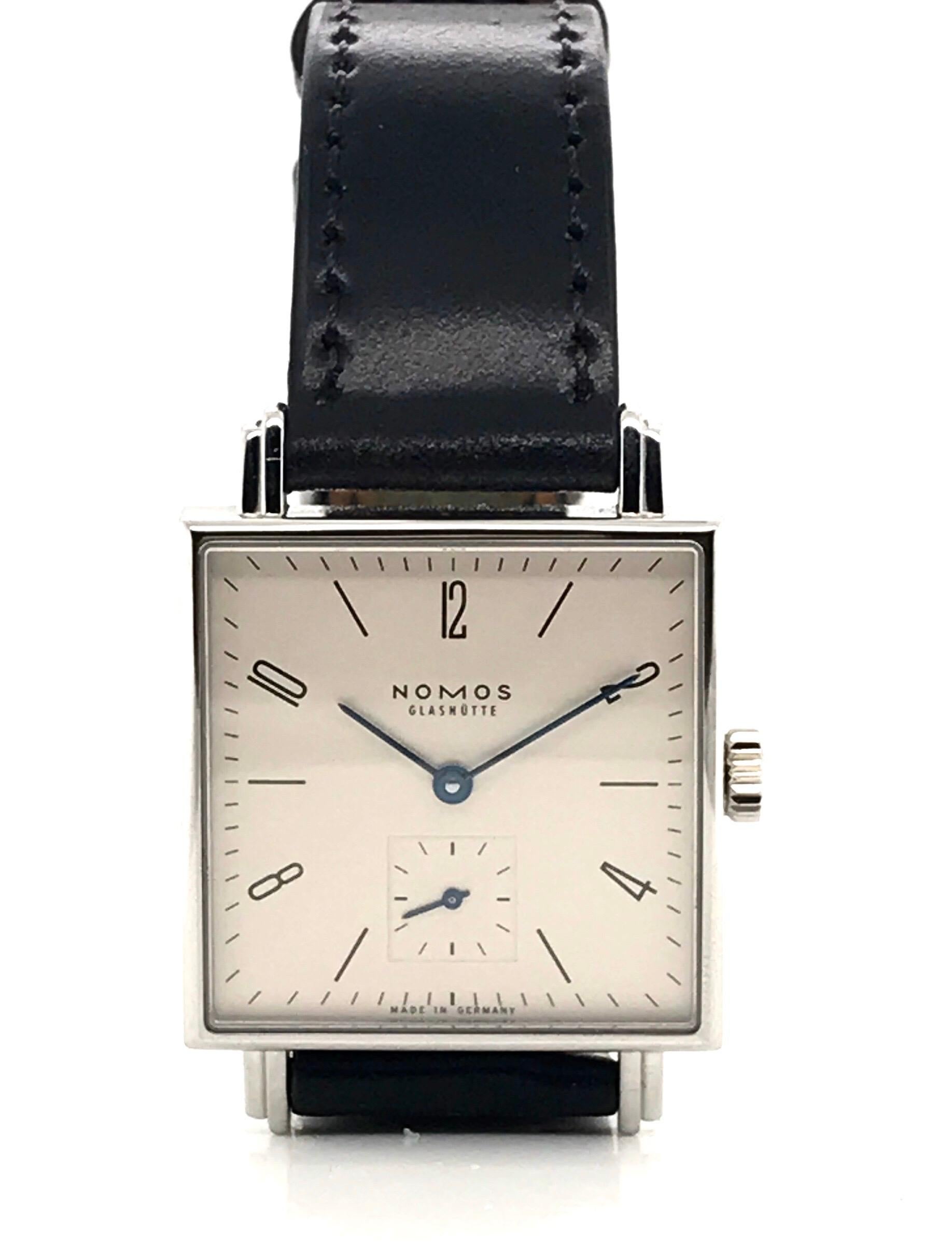 Nomos Tetra Glass Black 406 Watches with Black Leather Bracelet In New Condition In Vannes, FR