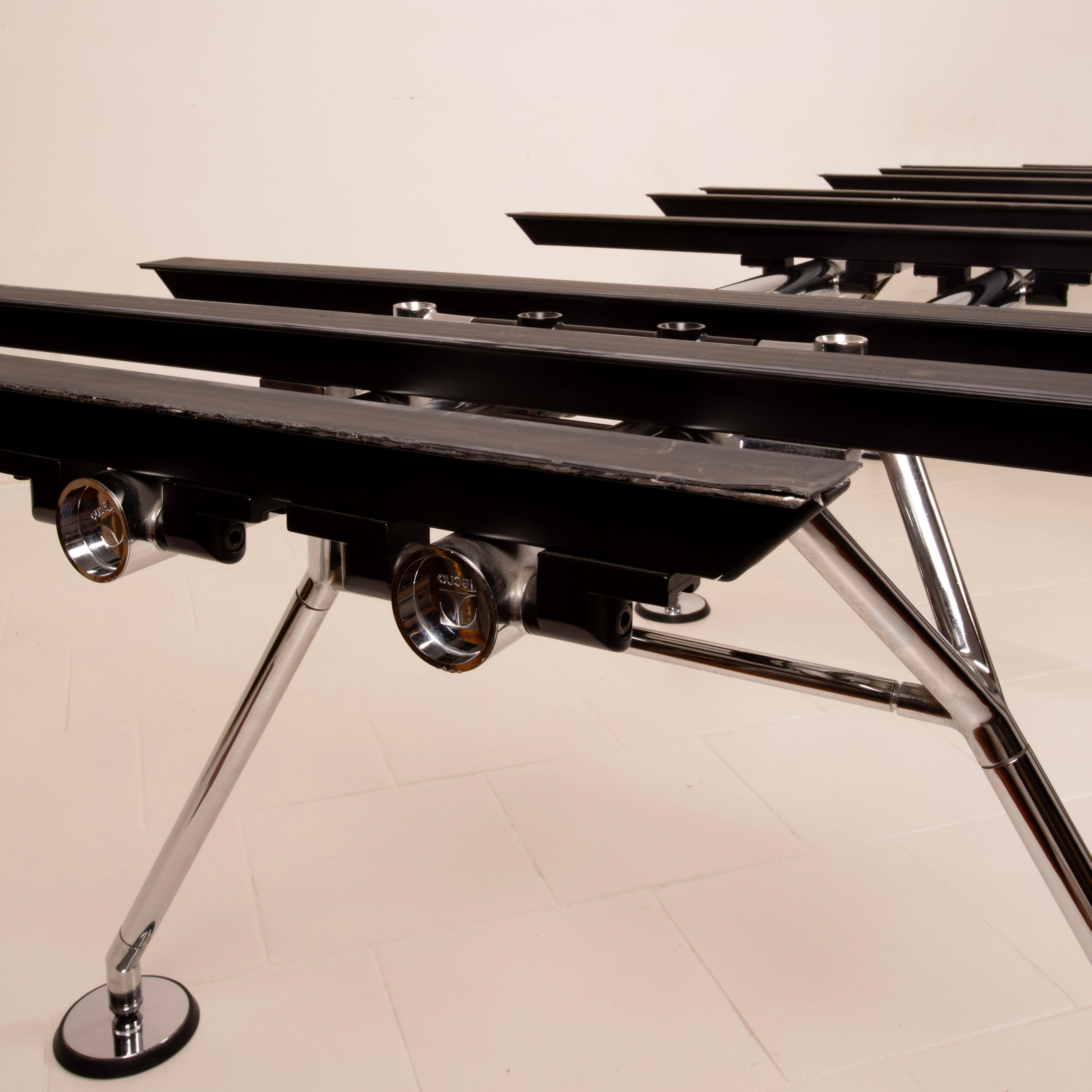 Acier Table de réunion Nomos XL par Norman Foster pour Tecno 1980 en vente