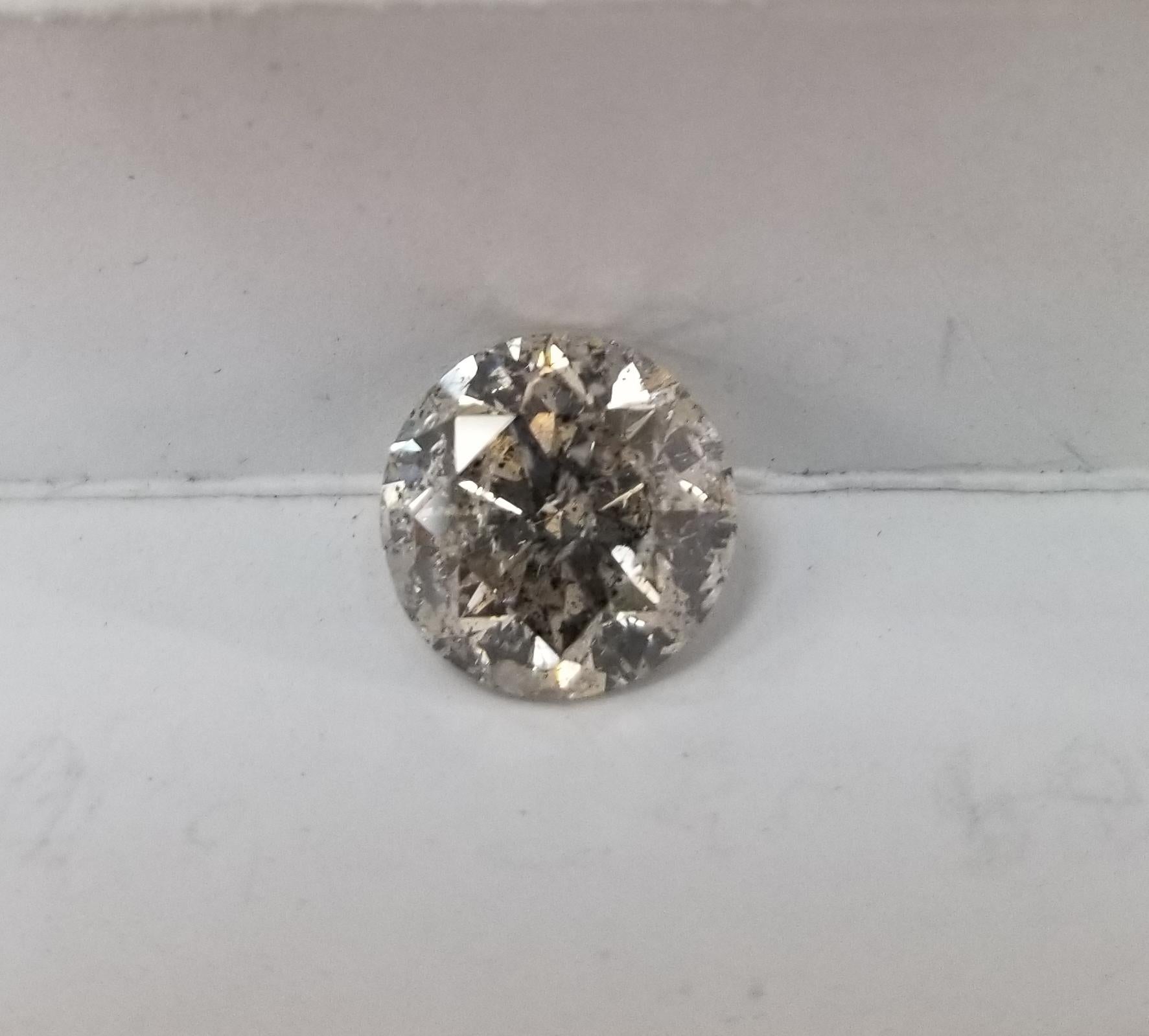 Round Cut Non Certified Diamond Brilliant 4.02ct Color 