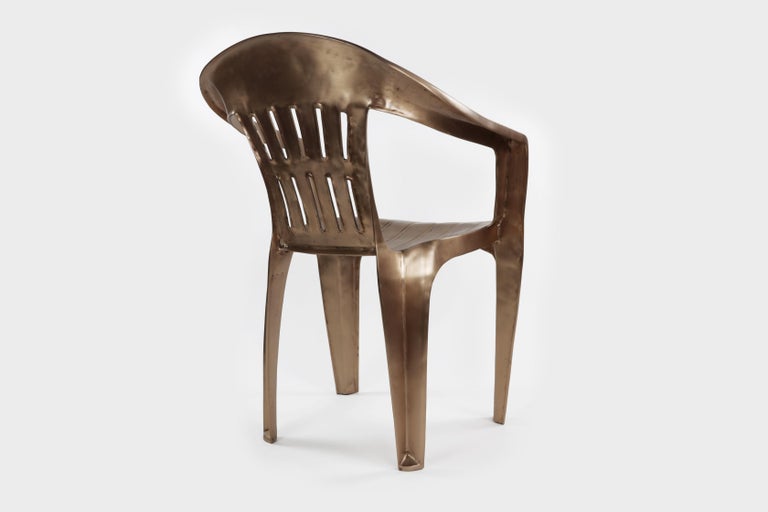 NonDisposable Disposable Chair in Solid Bronze by Christopher Kreiling