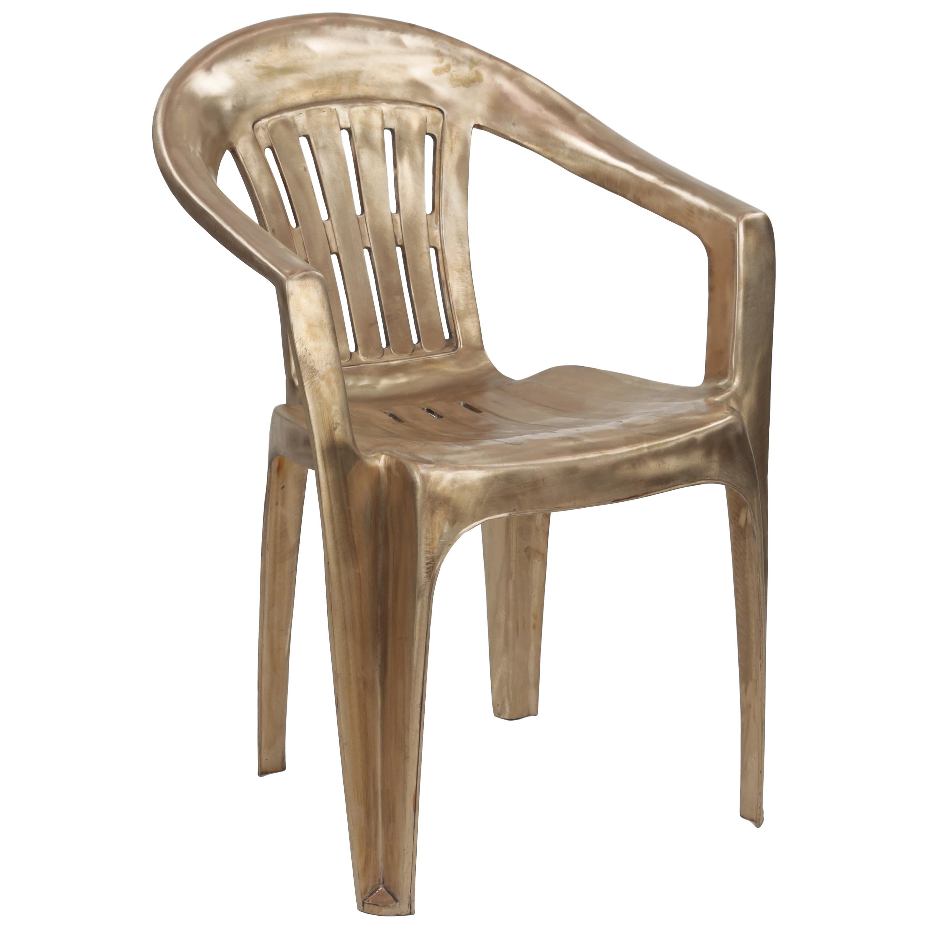 Non-Disposable Disposable Chair in Solid Bronze by Christopher Kreiling Studio