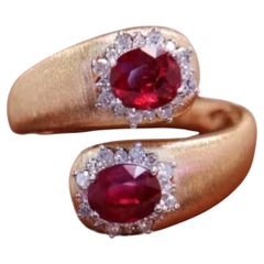 1.18 Carat Non-Heated Ruby Diamond Gold Ring