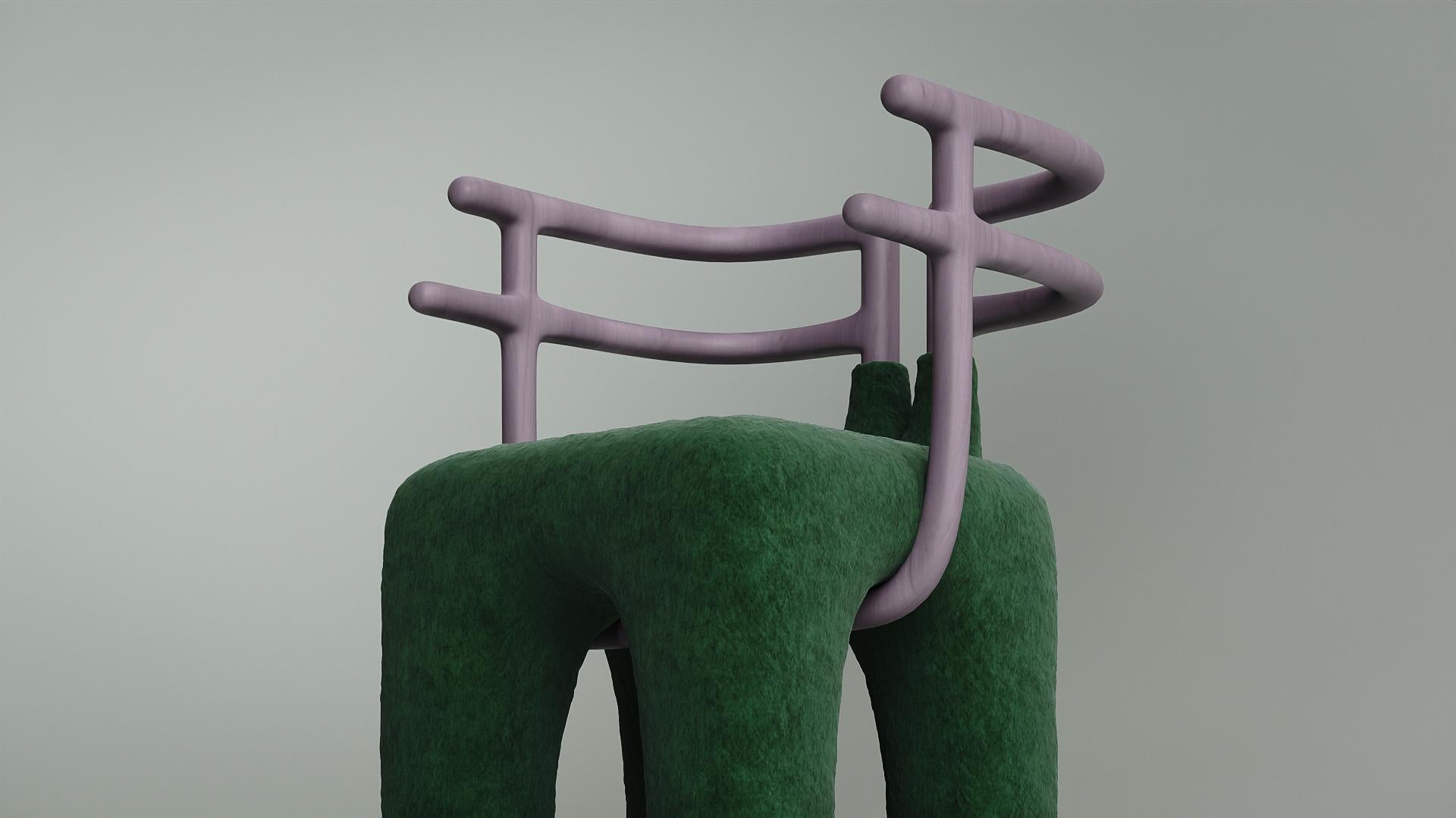 Contemporary Limited Edition Wood & Felt Children's Room Chair Non Hunting Time In New Condition For Sale In วัฒนา, TH