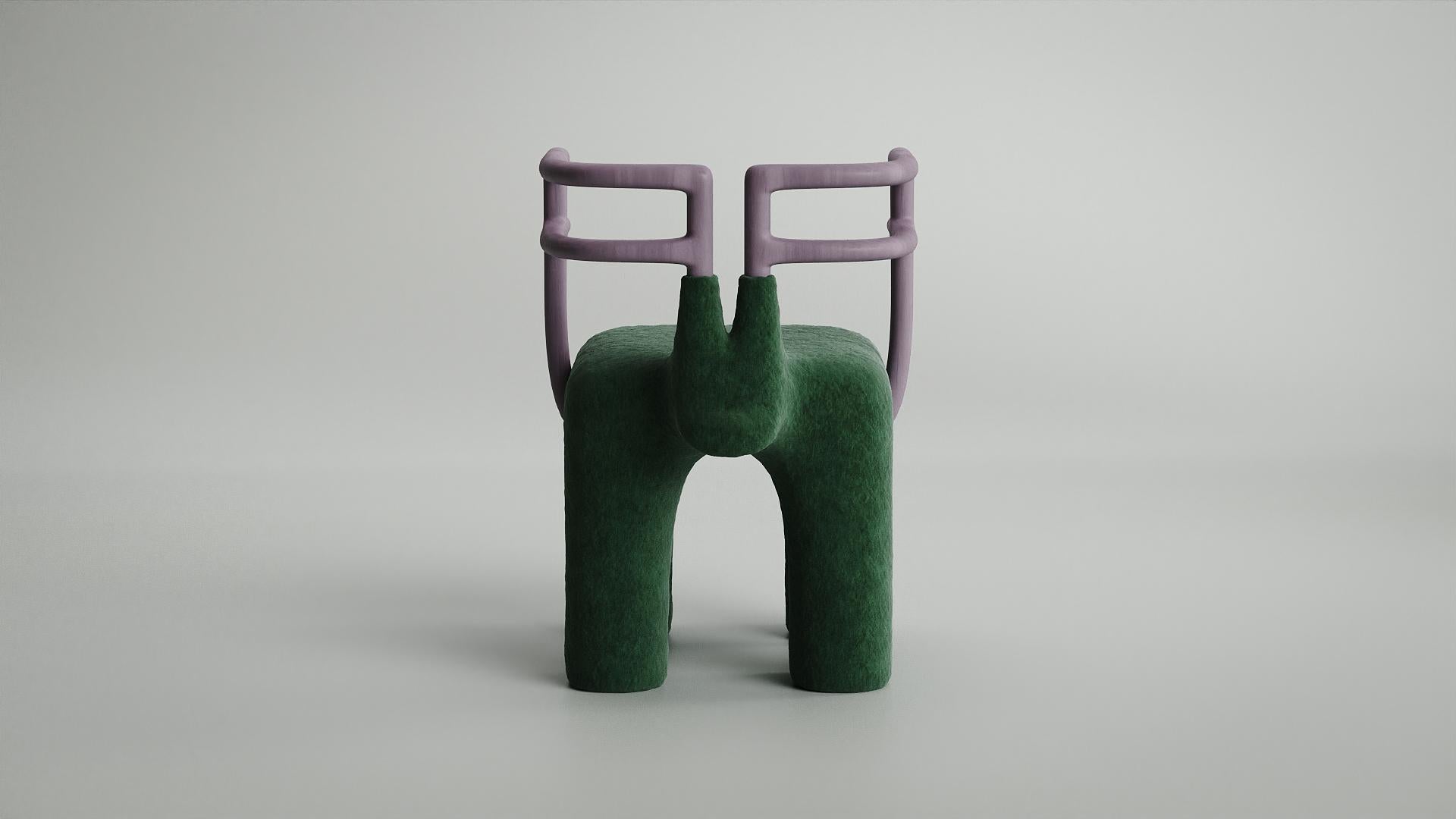 Contemporary Limited Edition Wood & Felt Children's Room Chair Non Hunting Time For Sale 3