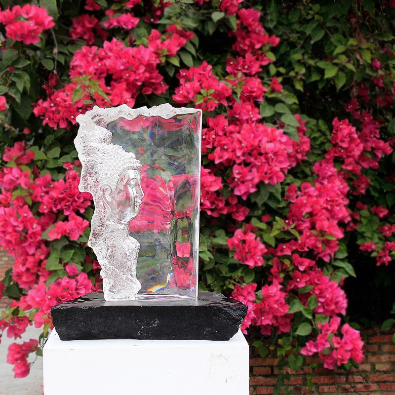 Contemporary Non-objectivity Buddha Crystal Sculpture by Gordon Gu For Sale