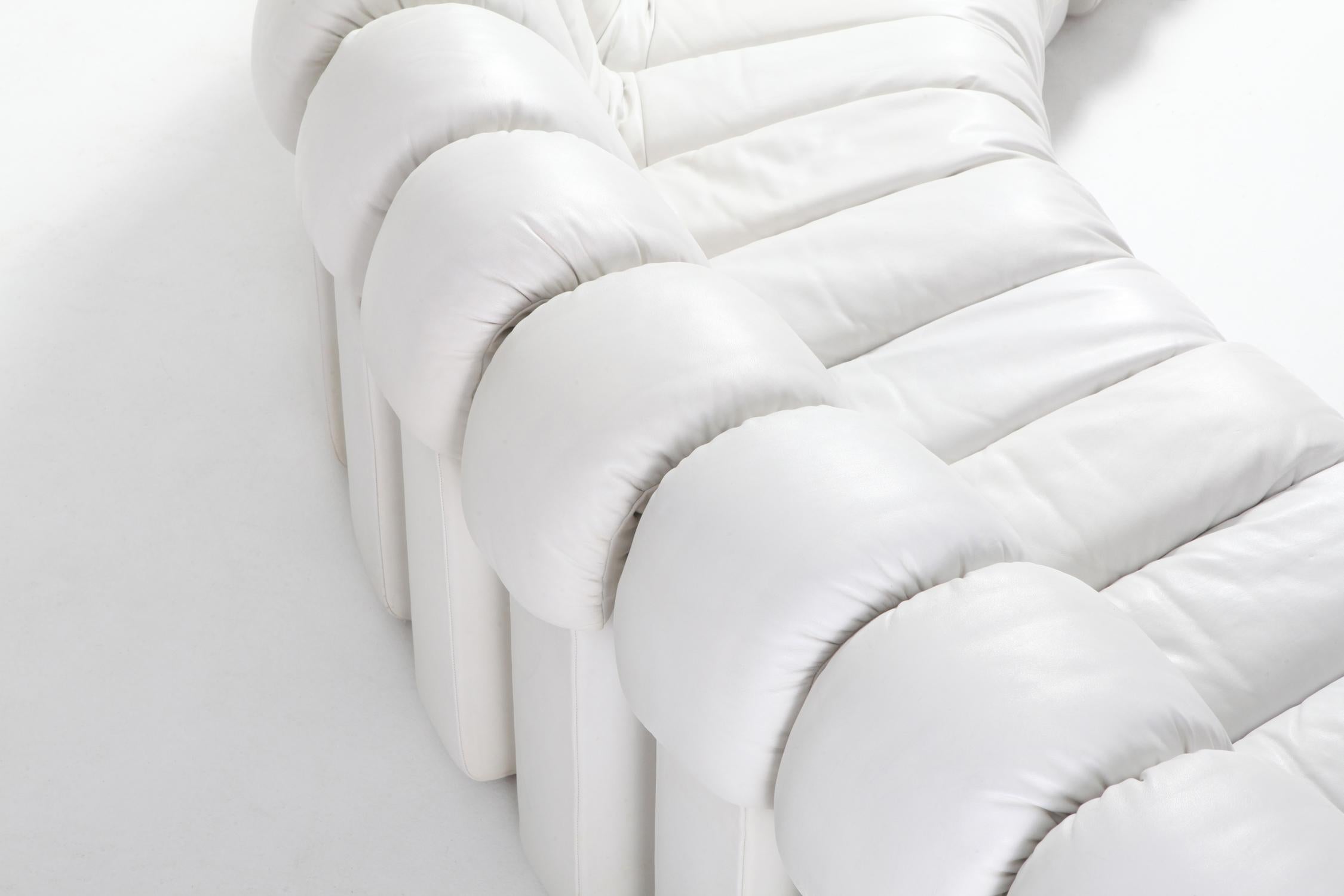 Non Stop Sectional Sofa DS-600 by De Sede Switzerland in White Leather 4
