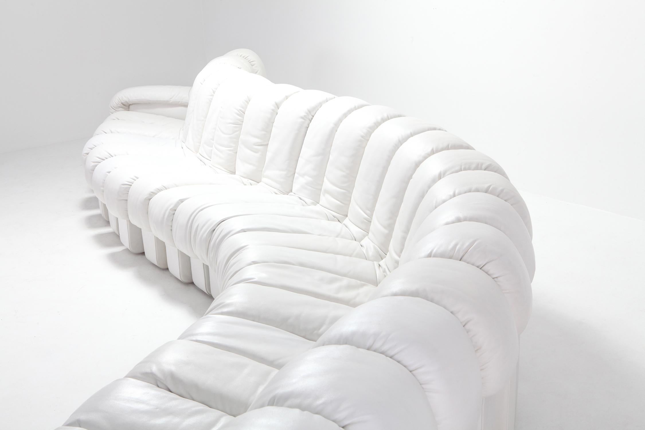 Non Stop Sectional Sofa DS-600 by De Sede Switzerland in White Leather 3