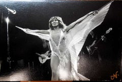 Retro Signed Silver Gelatin Photo Card Tina Turner