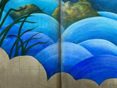 Chinoiserie Egrets, Animal painting, Birds, Art deco