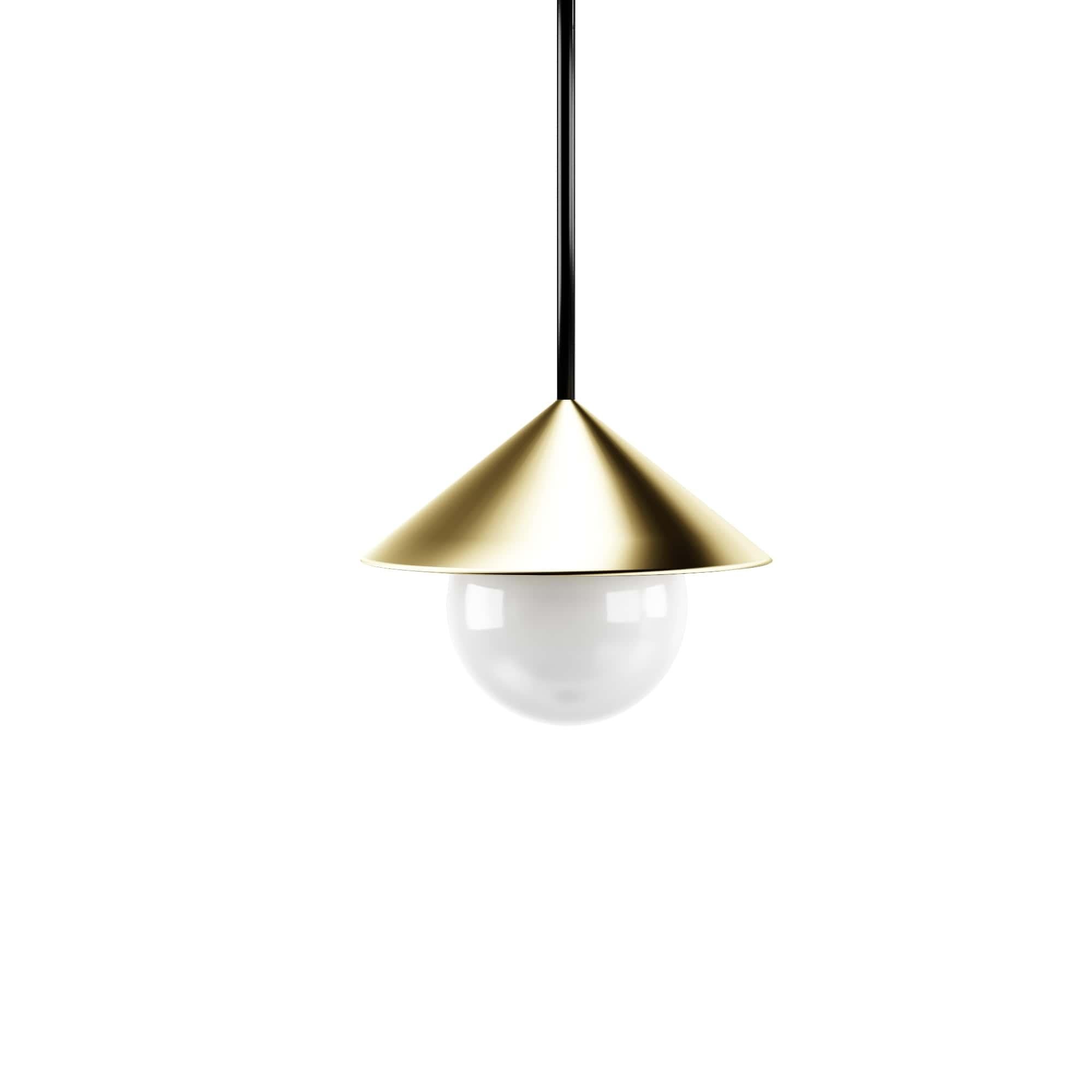 Nonla Suspension Lamp by Kasadamo and Natalia Komarova, Brass 1 Bulb In New Condition In Chézard, CH
