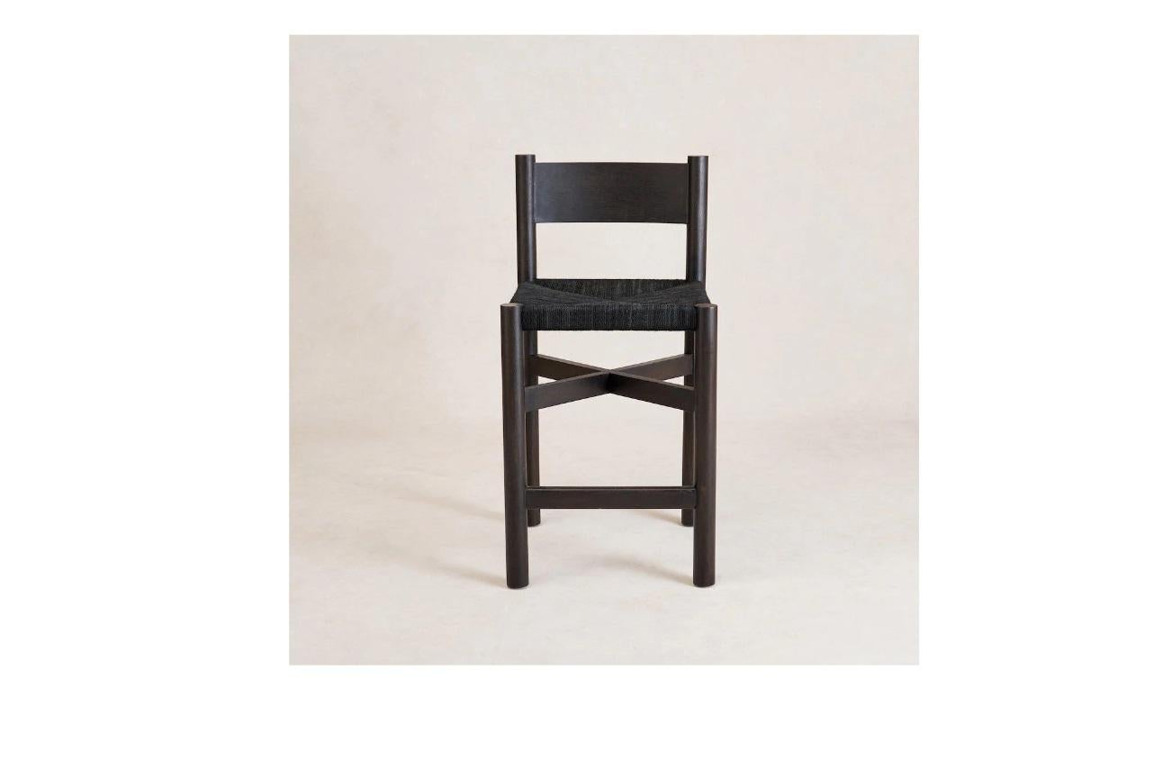 Woven Nonna Counter Stool - Black For Sale