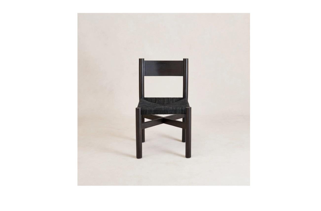 Hand-Woven Nonna Dining Chair - Black For Sale