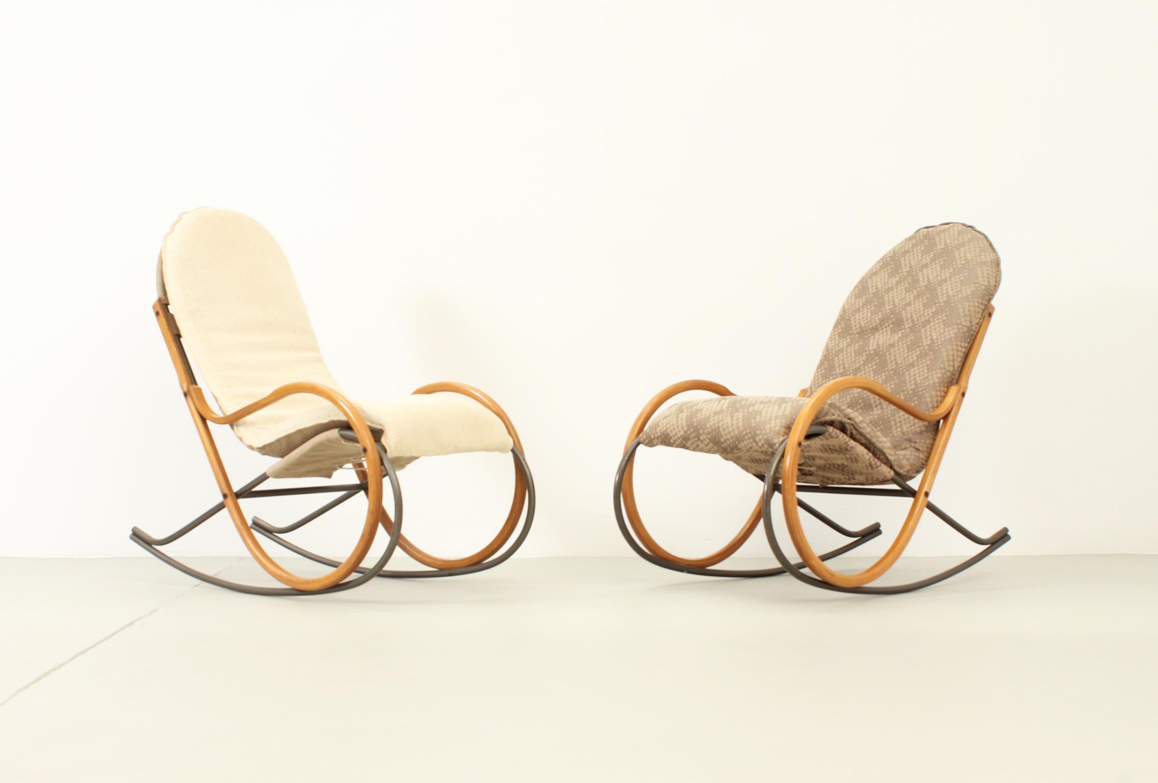 Mid-Century Modern Nonna Rocking Chair by Paul Tuttle for Strässle, Switzerland, 1972 For Sale