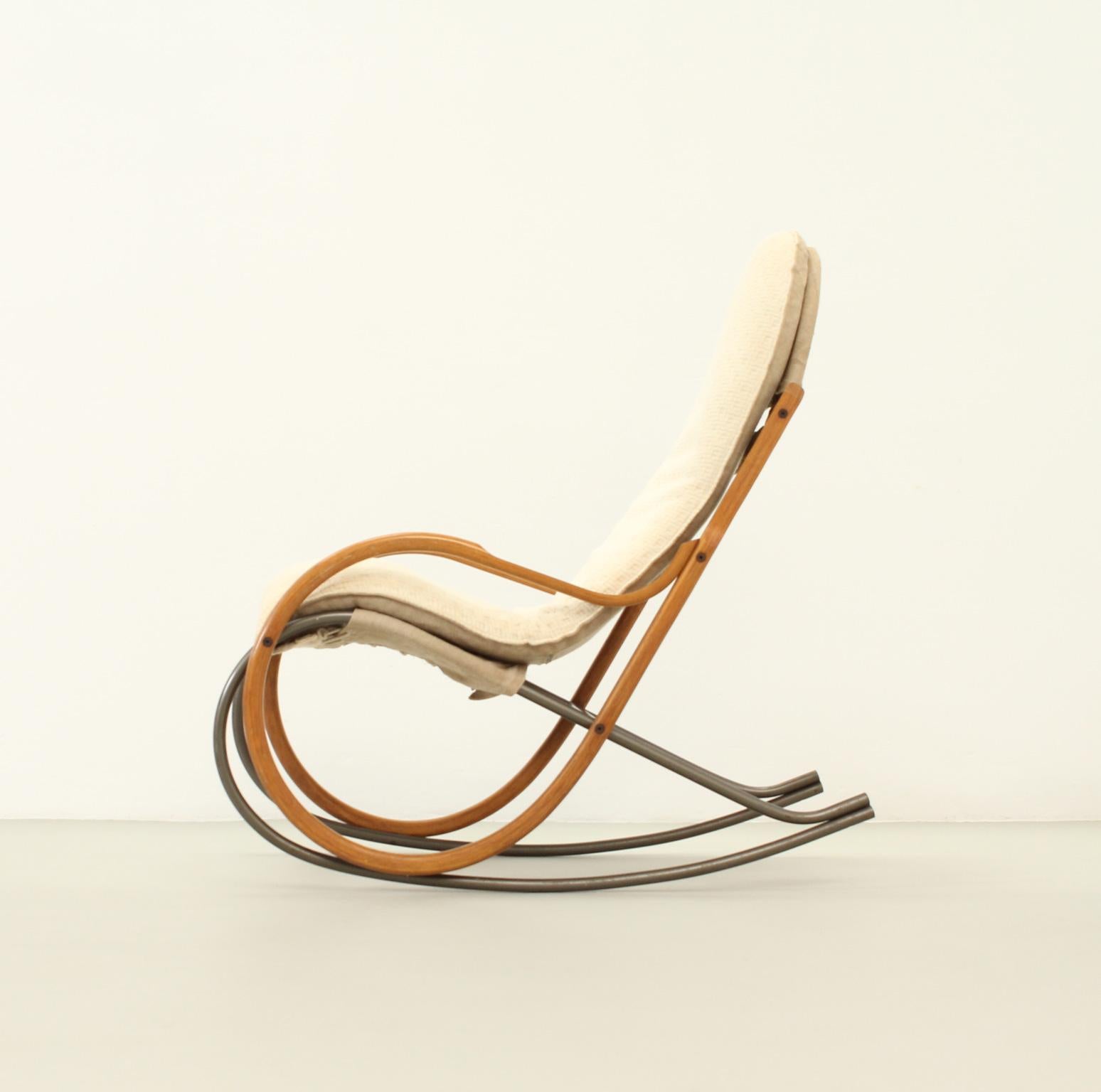 Metal Nonna Rocking Chair by Paul Tuttle for Strässle, Switzerland, 1972 For Sale