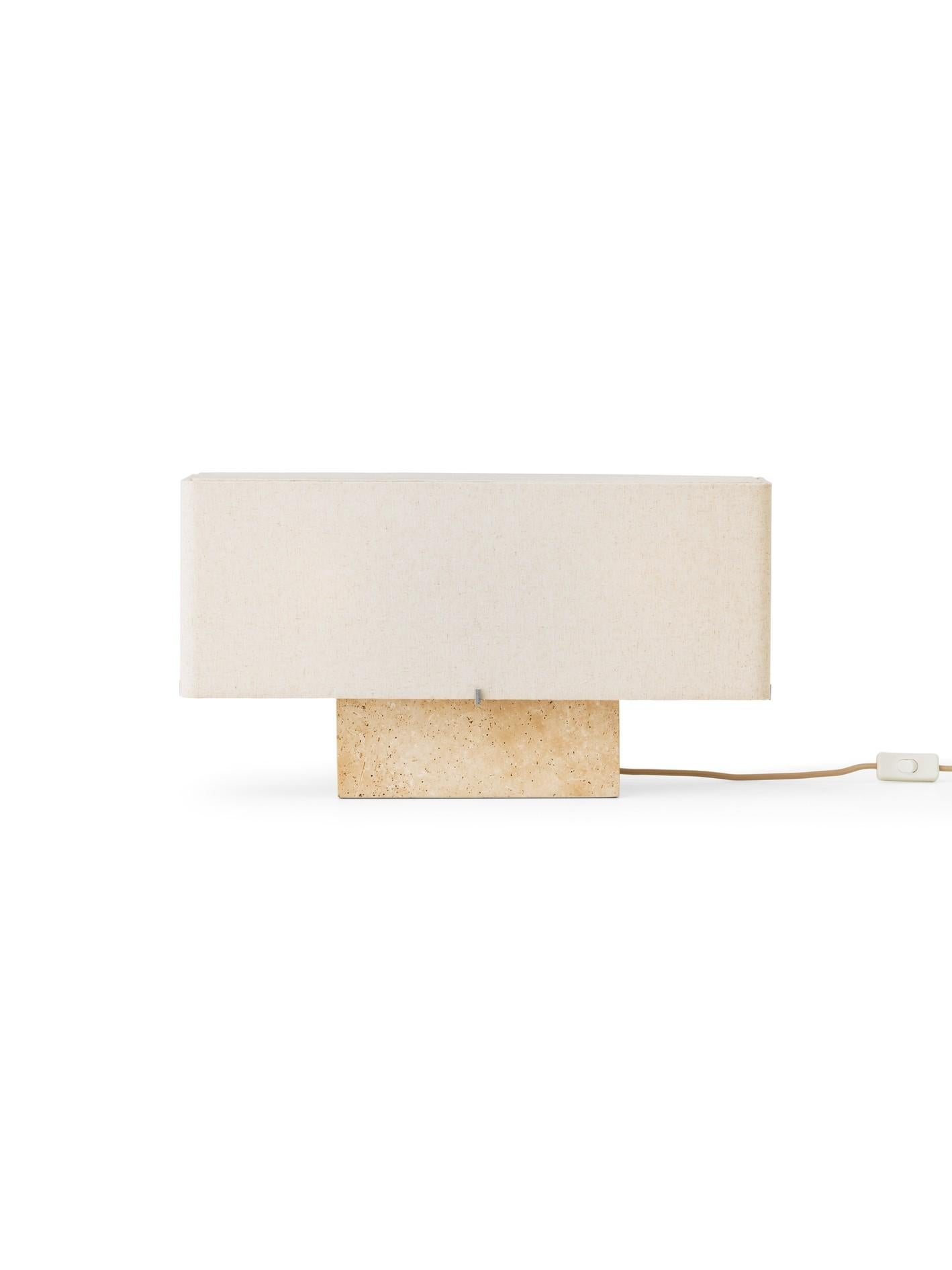 Nonna Table Lamp H30, Travertine/Linen by Kroyer-Saetter-Lassen for Audo In New Condition For Sale In Dubai, AE