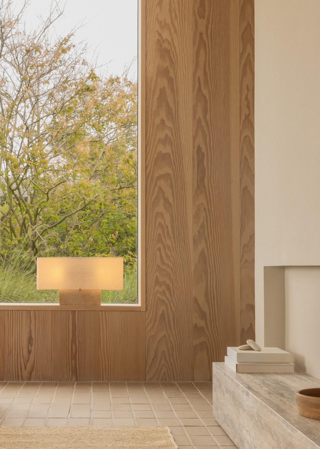 Nonna Table Lamp H30, Travertine/Linen by Kroyer-Saetter-Lassen for Audo For Sale 2