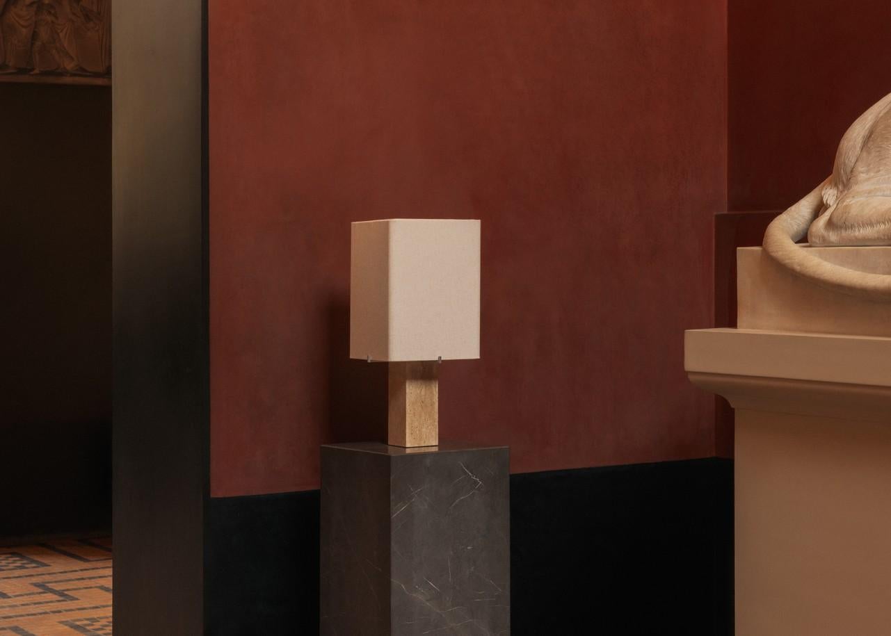 Nonna Table Lamp H49, Travertine/Linen by Kroyer-Saetter-Lassen for Audo For Sale 9