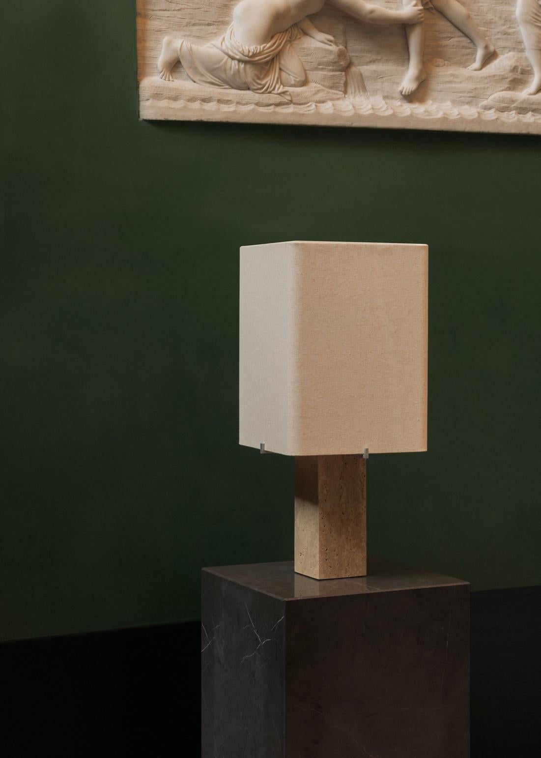 Nonna Table Lamp H49, Travertine/Linen by Kroyer-Saetter-Lassen for Audo For Sale 10
