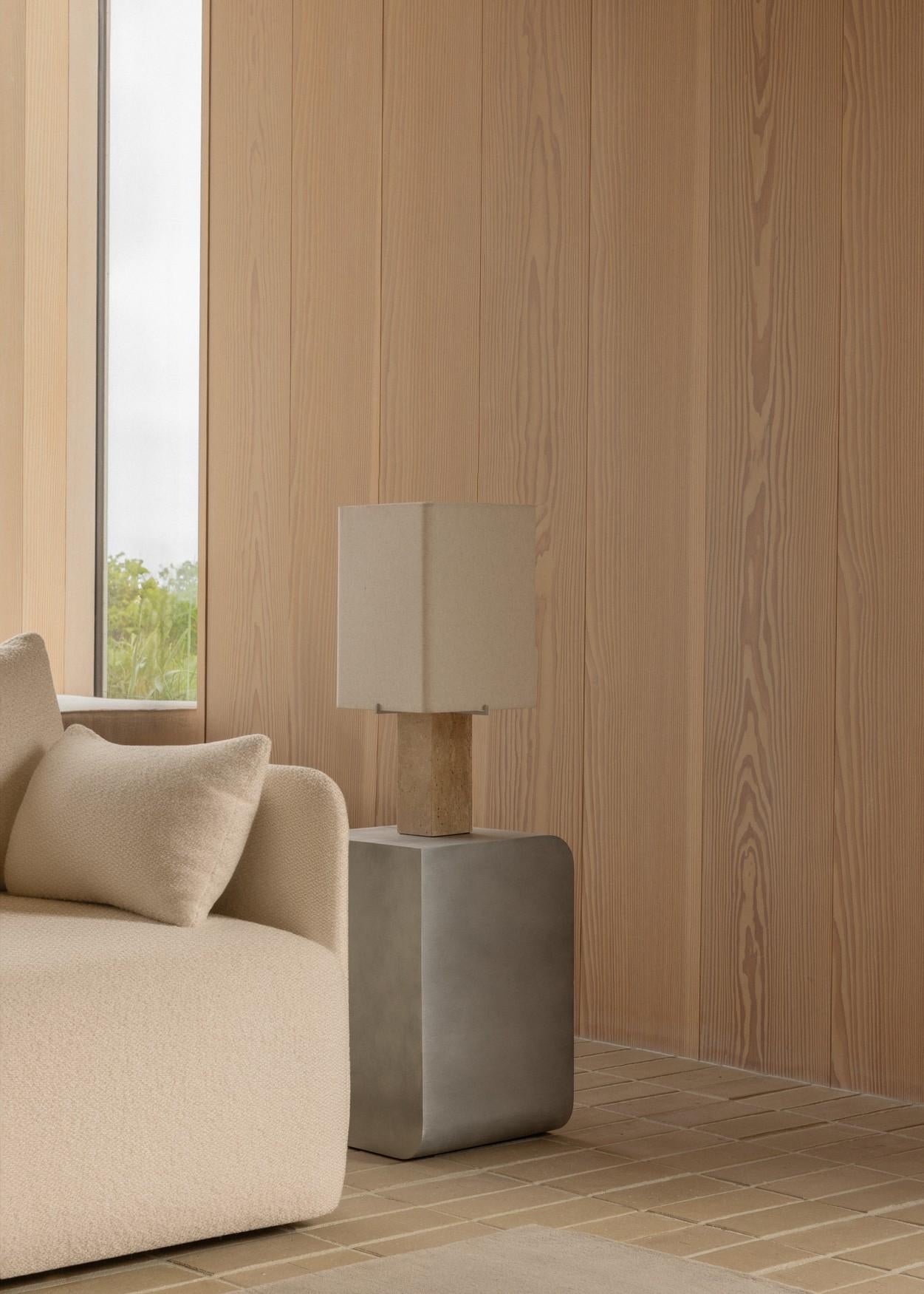 Nonna Table Lamp H49, Travertine/Linen by Kroyer-Saetter-Lassen for Audo For Sale 11