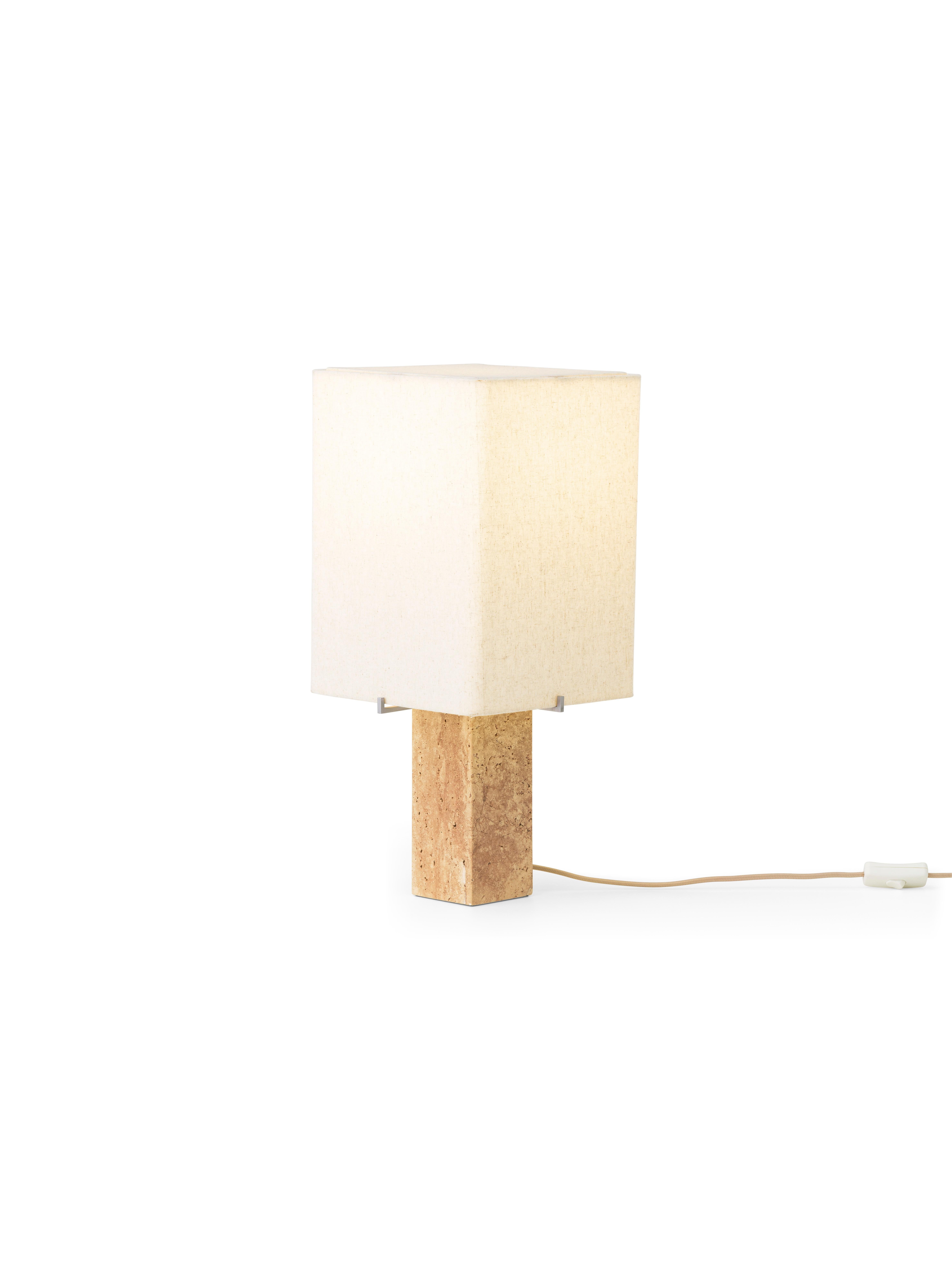 Nonna Table Lamp H49, Travertine/Linen by Kroyer-Saetter-Lassen for Audo In New Condition For Sale In Dubai, AE